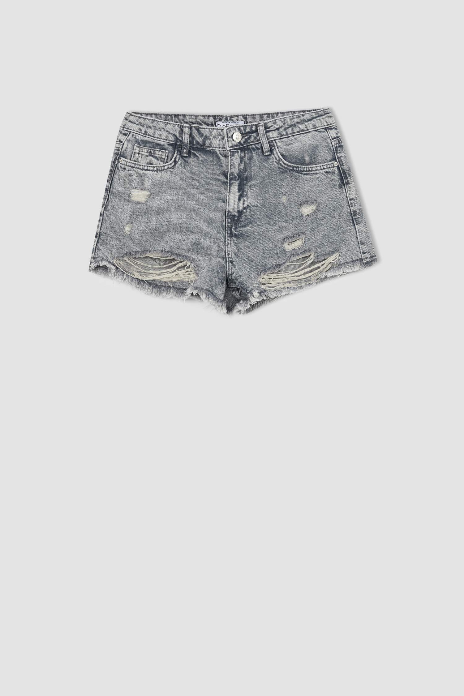 Short en jean Taille haute avec détails déchirés