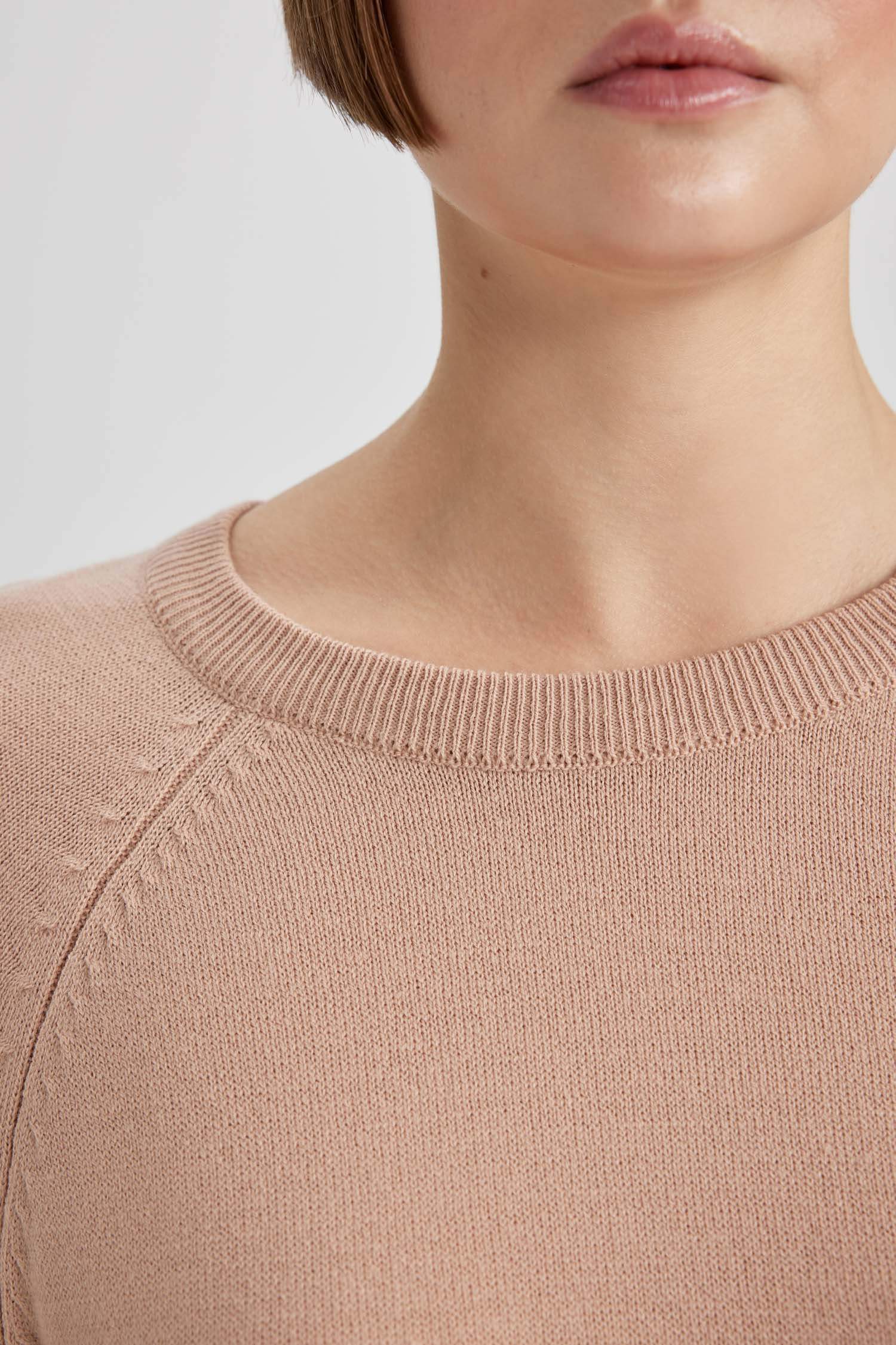Relax Fit Crew Neck Basic Knitted Pullover