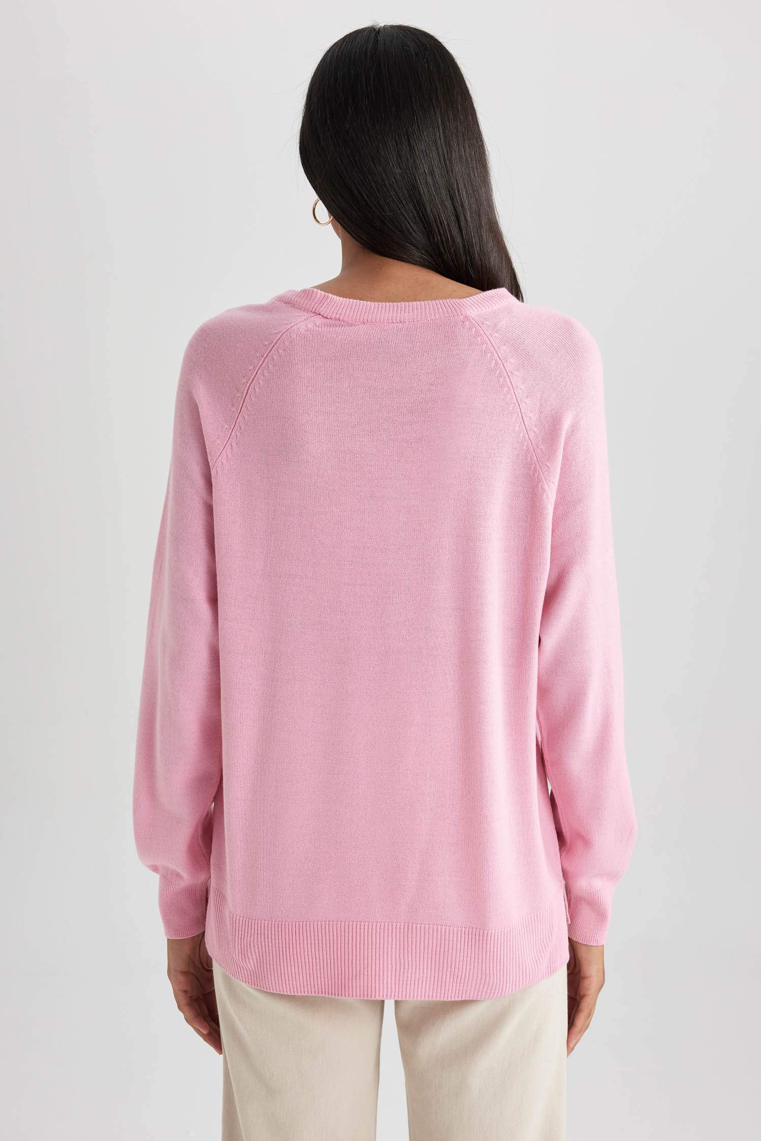 Relax Fit Crew Neck Basic Pullover