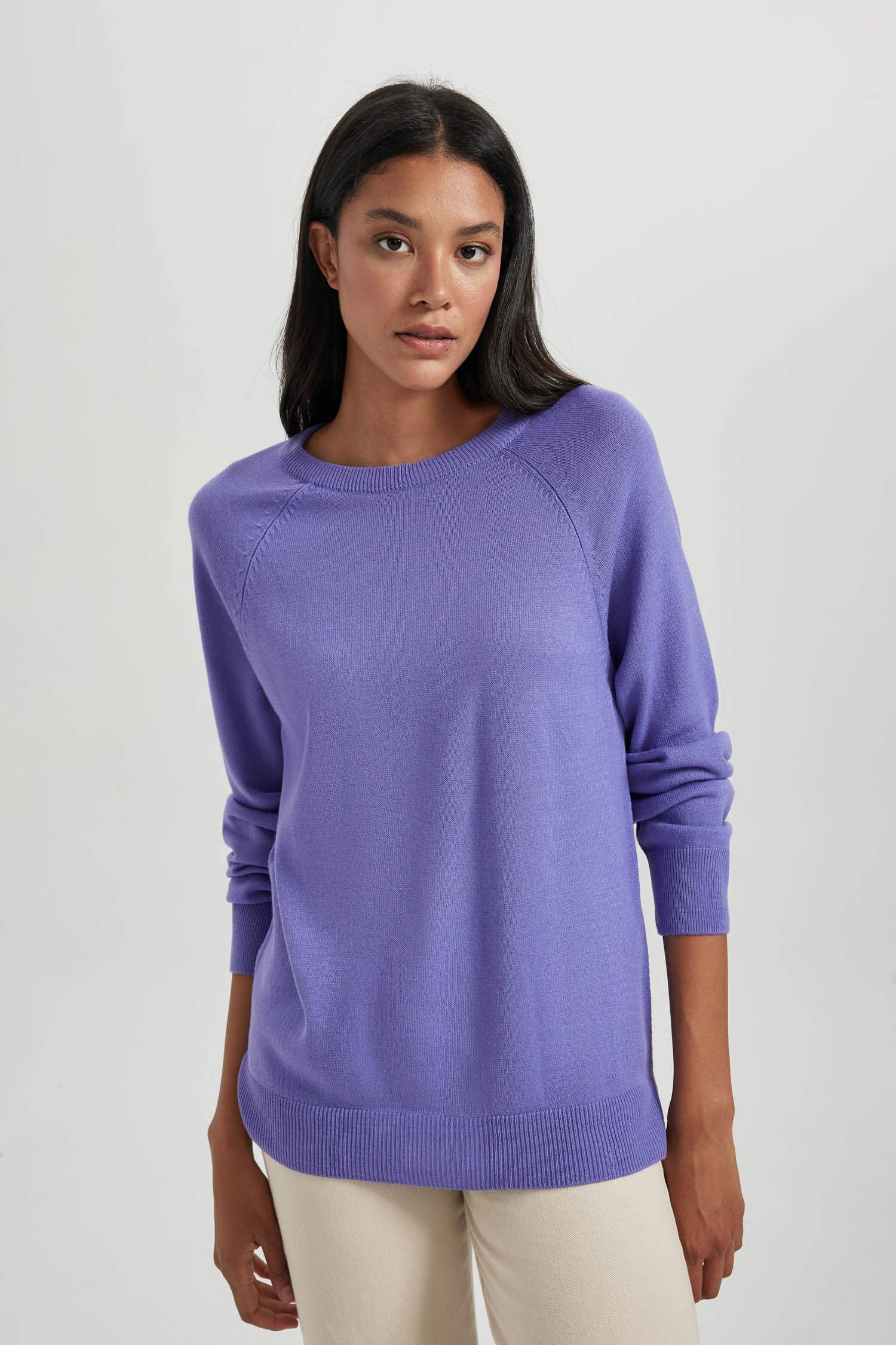 Relax Fit Crew Neck Basic Knitted Pullover