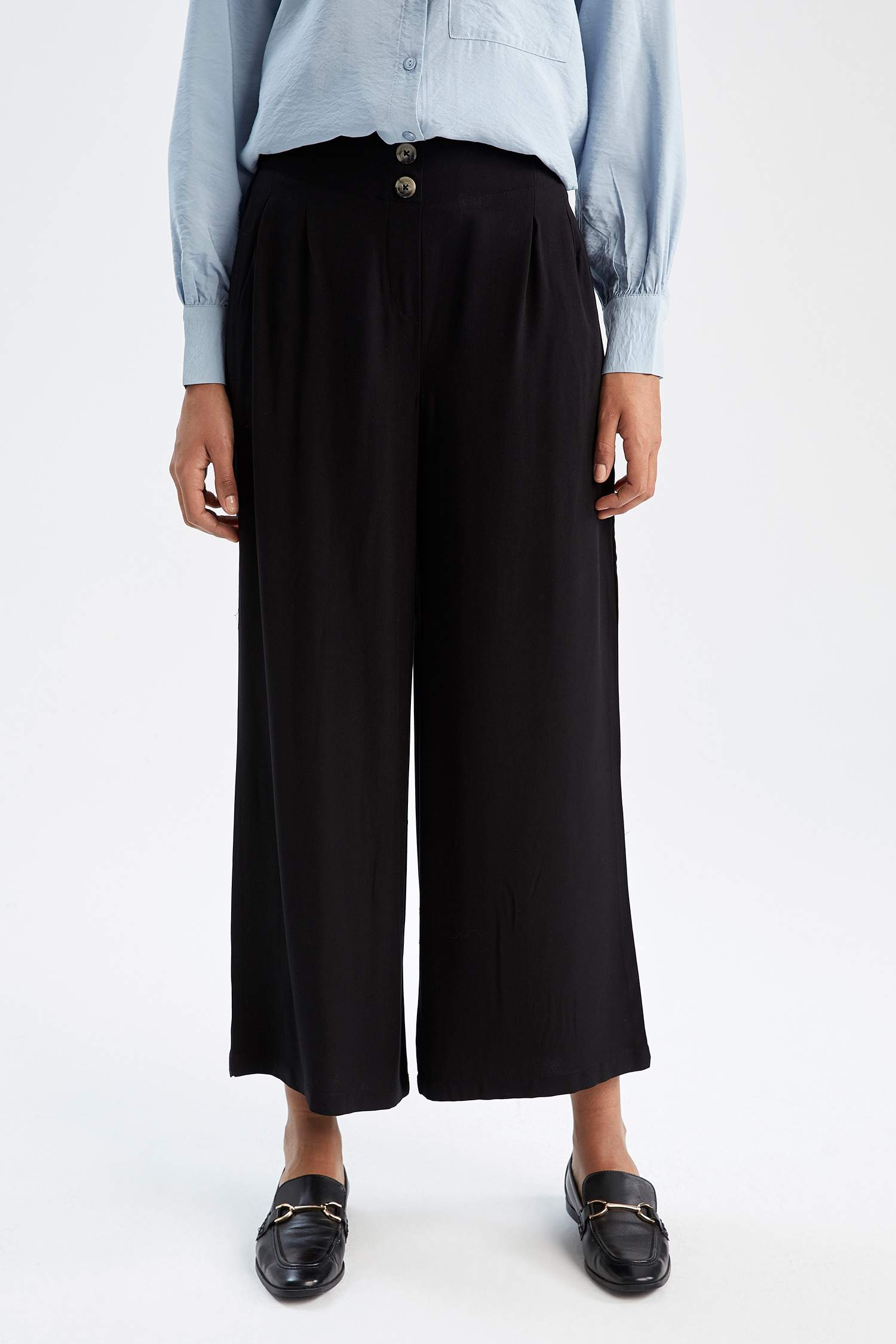 Regular Fit High Waisted Culotte Trousers