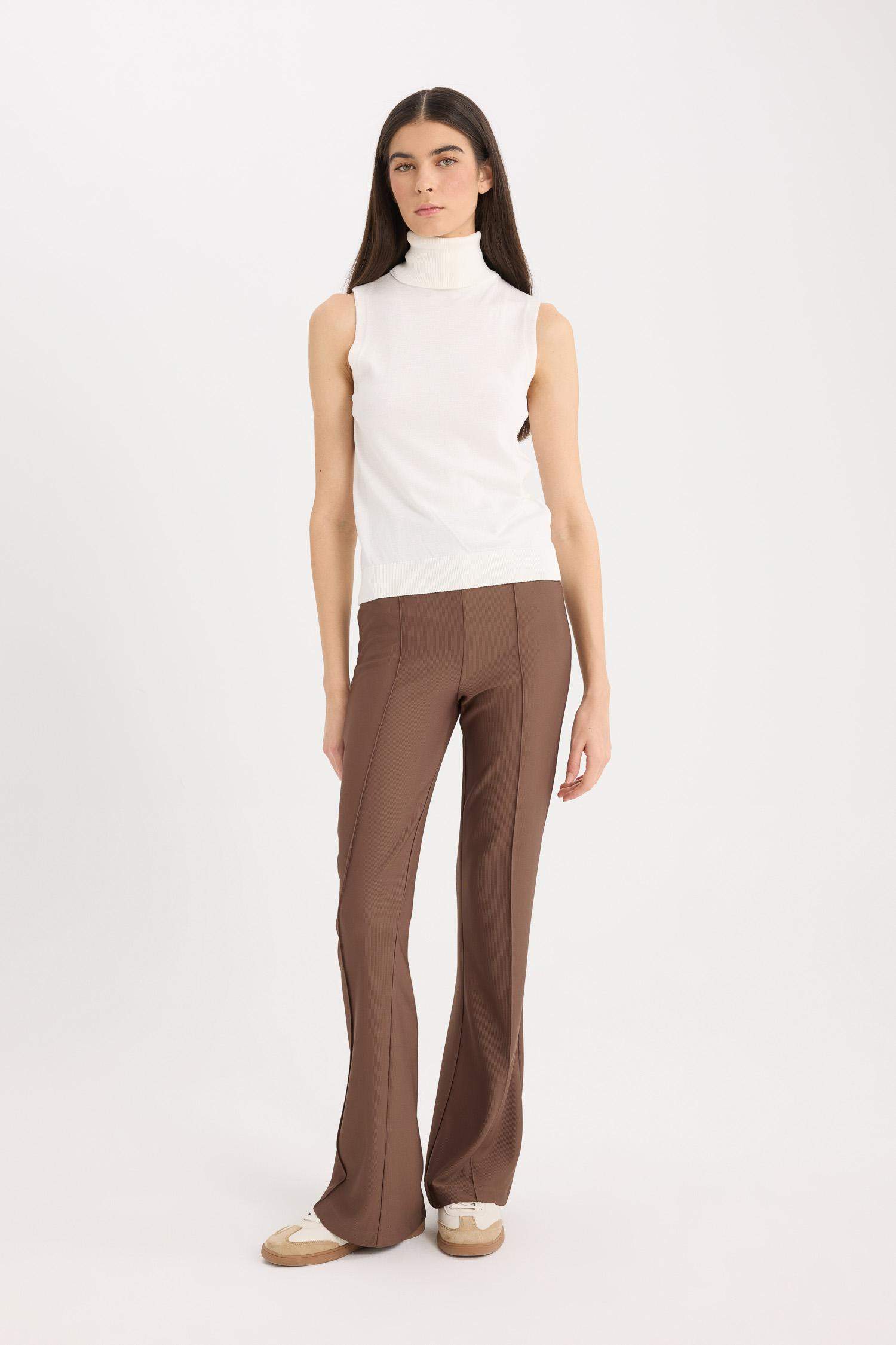 İspanyol Paça Yüksek Bel Pantolon Tayt