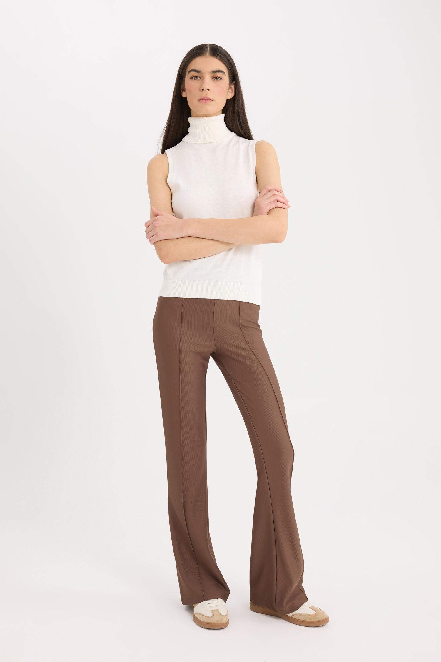 İspanyol Paça Yüksek Bel Pantolon Tayt