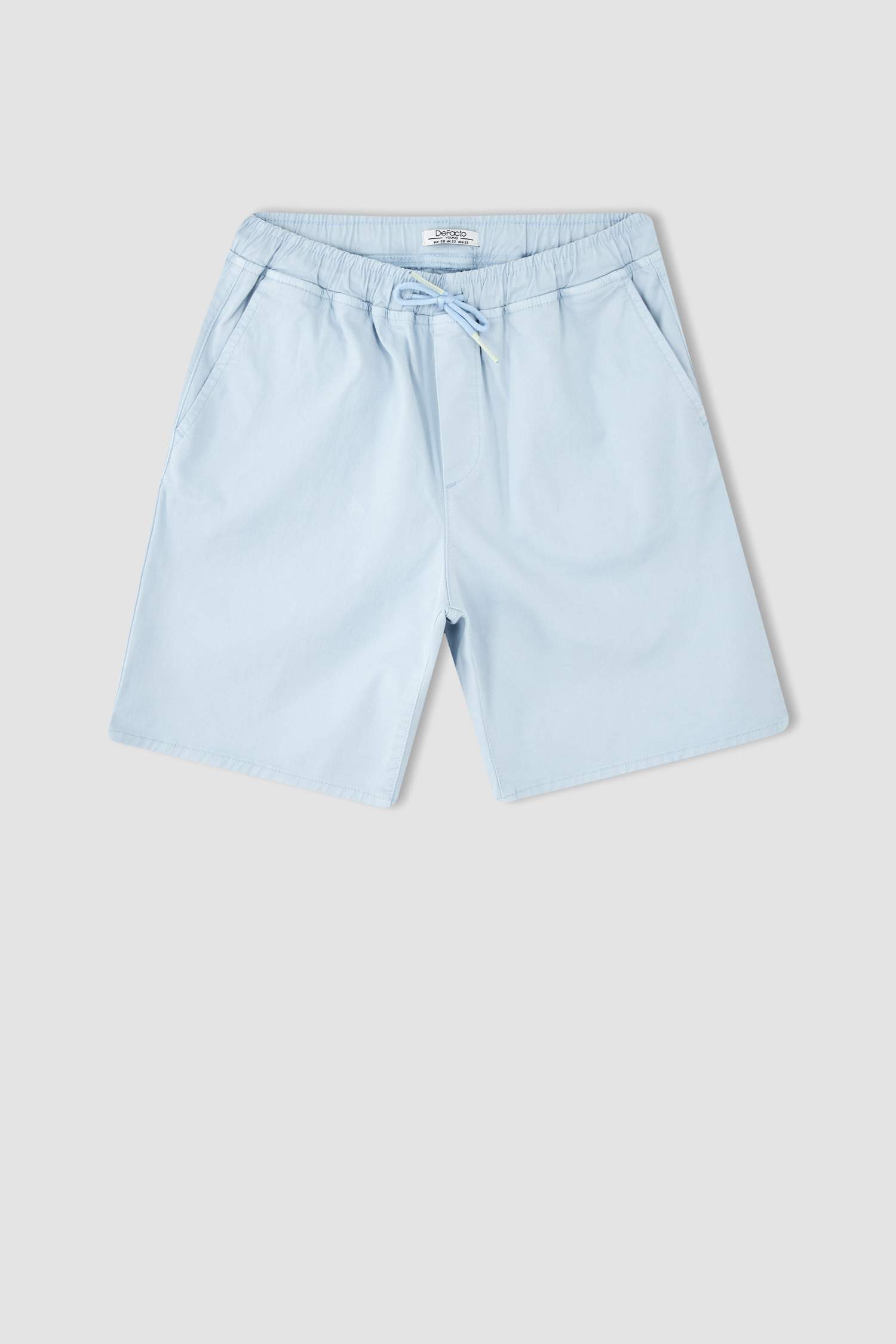 Short Bermuda Droit en coton taille élastique Coupe régulière et
