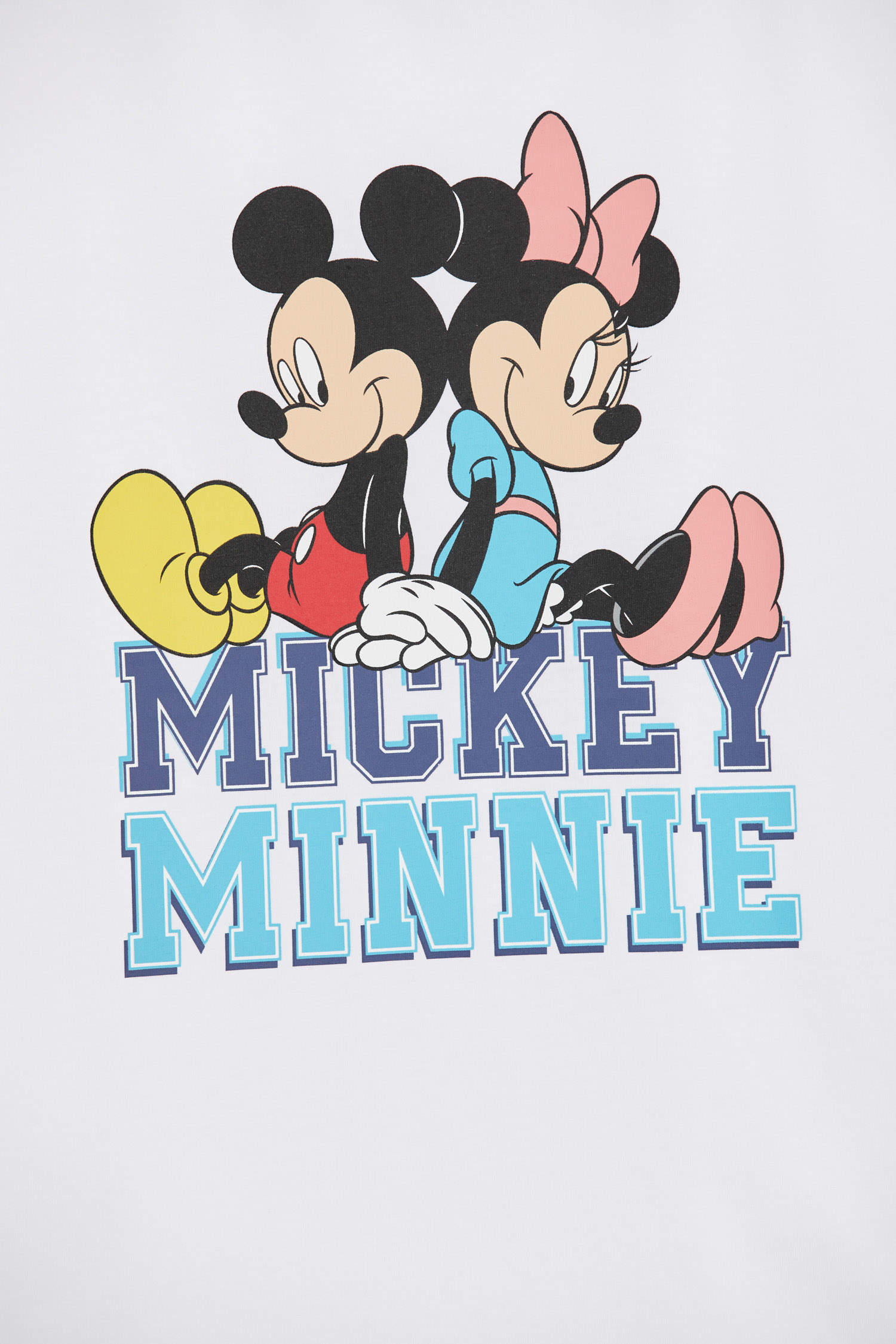 Defacto Hamile Disney Mickey & Minnie Bisiklet Yaka Pamuklu Kısa Kollu Tişört. 5