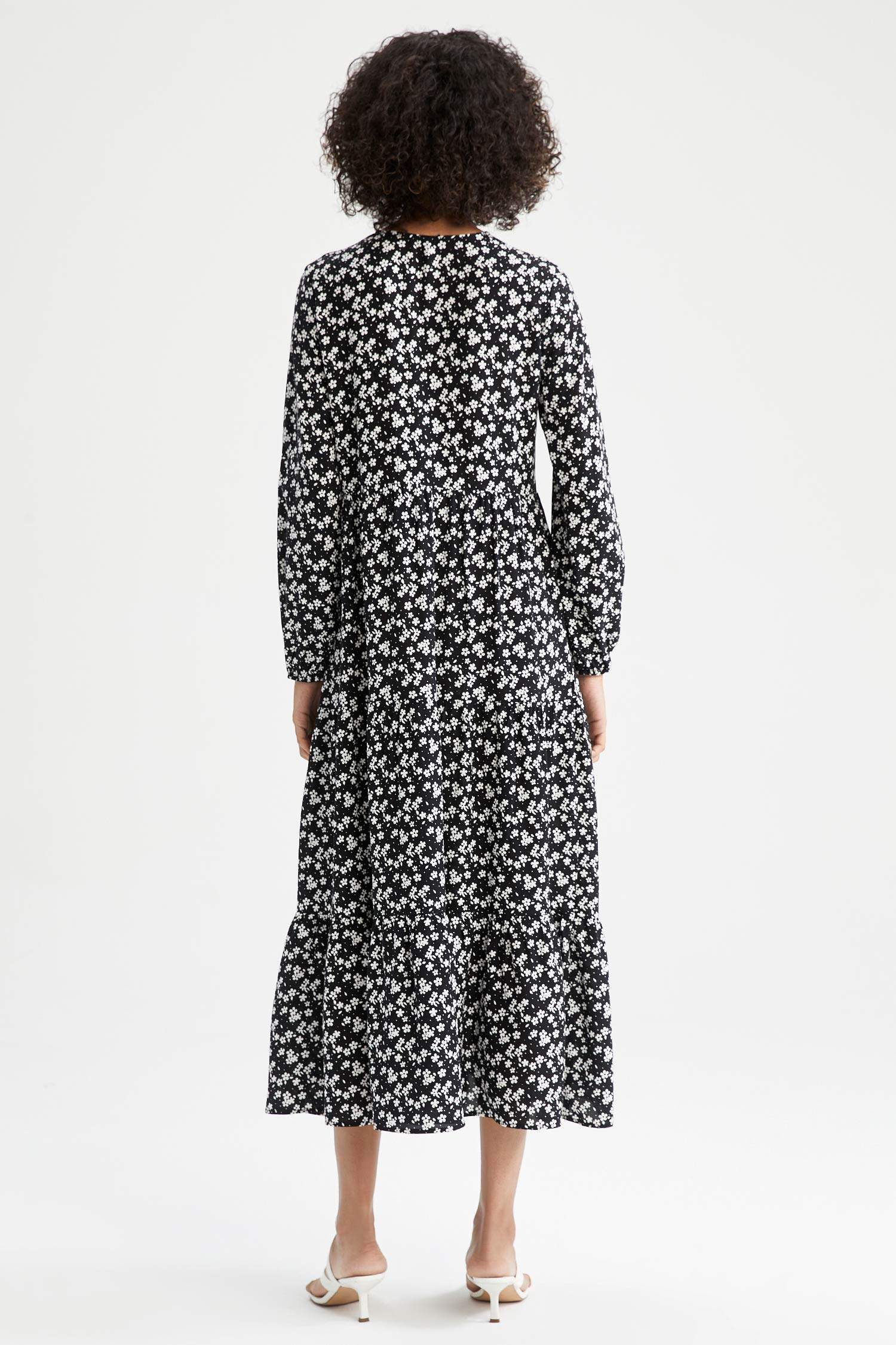 Long Sleeve Floral Print Maxi Dress 