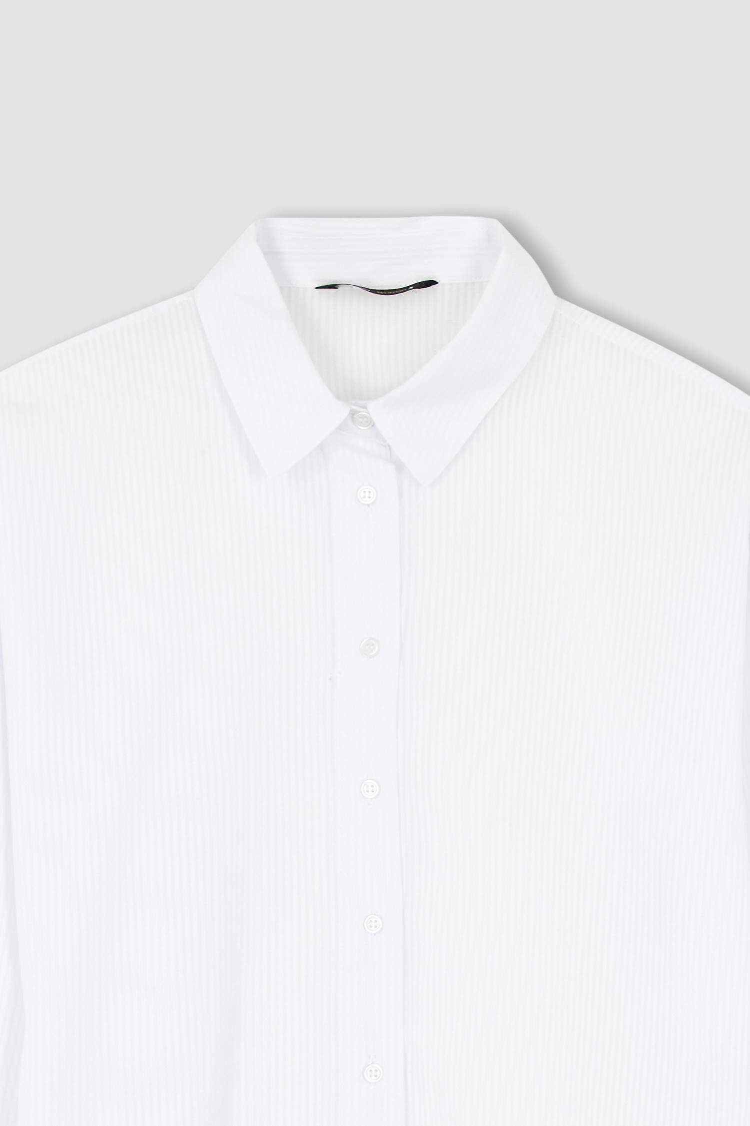 تونيك قميص بأكمام طويلة وقصة عادية