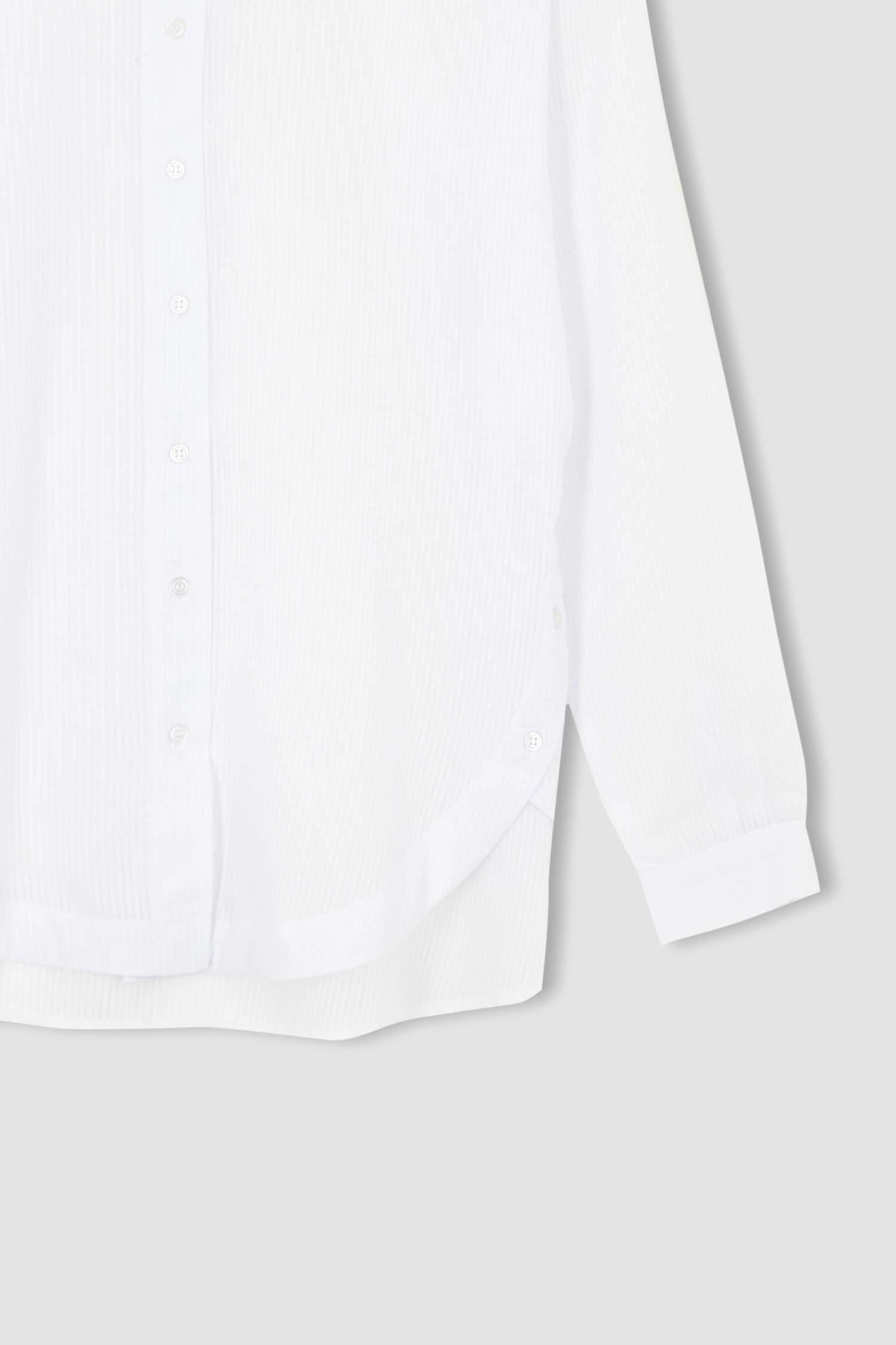 تونيك قميص بأكمام طويلة وقصة عادية