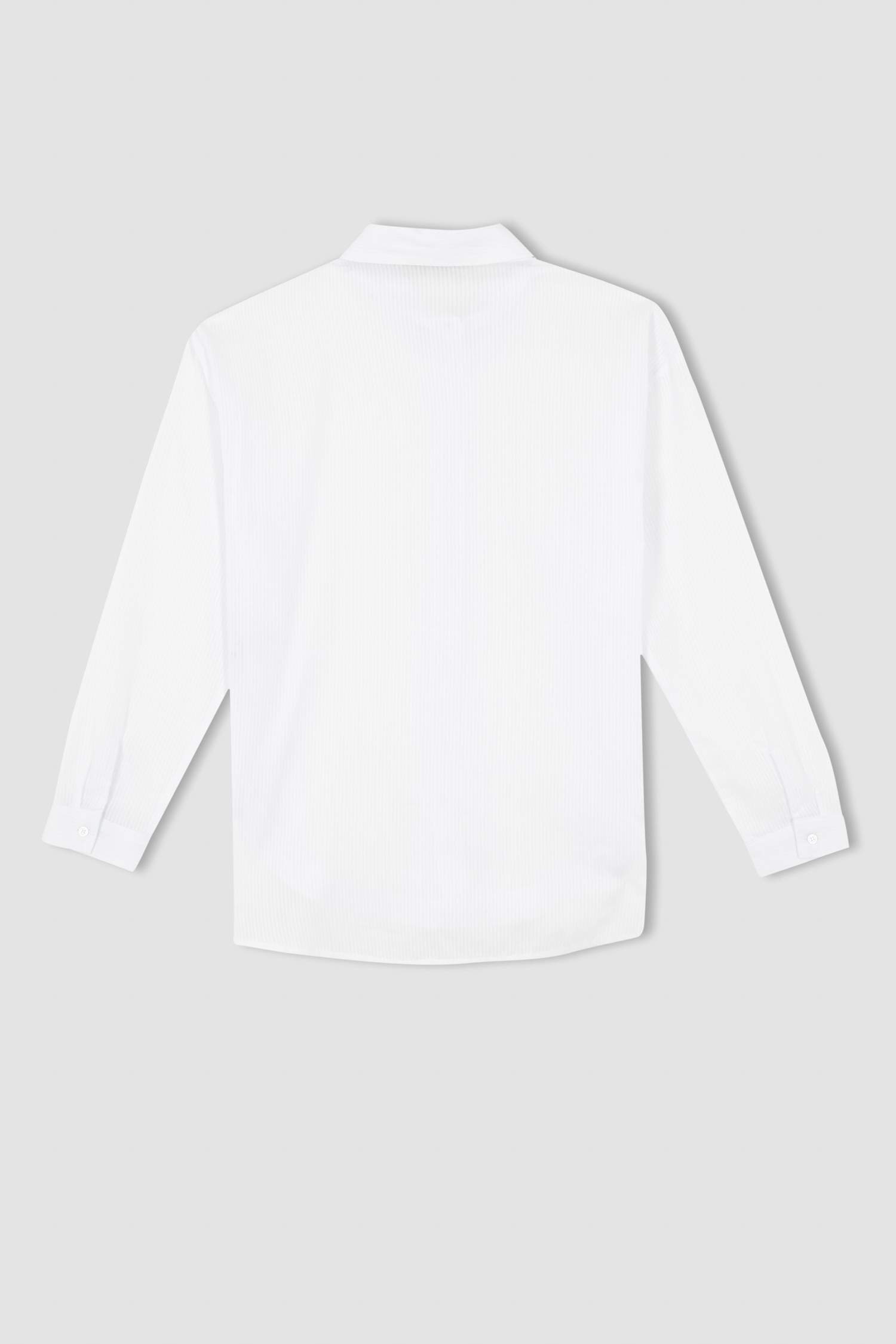 تونيك قميص بأكمام طويلة وقصة عادية