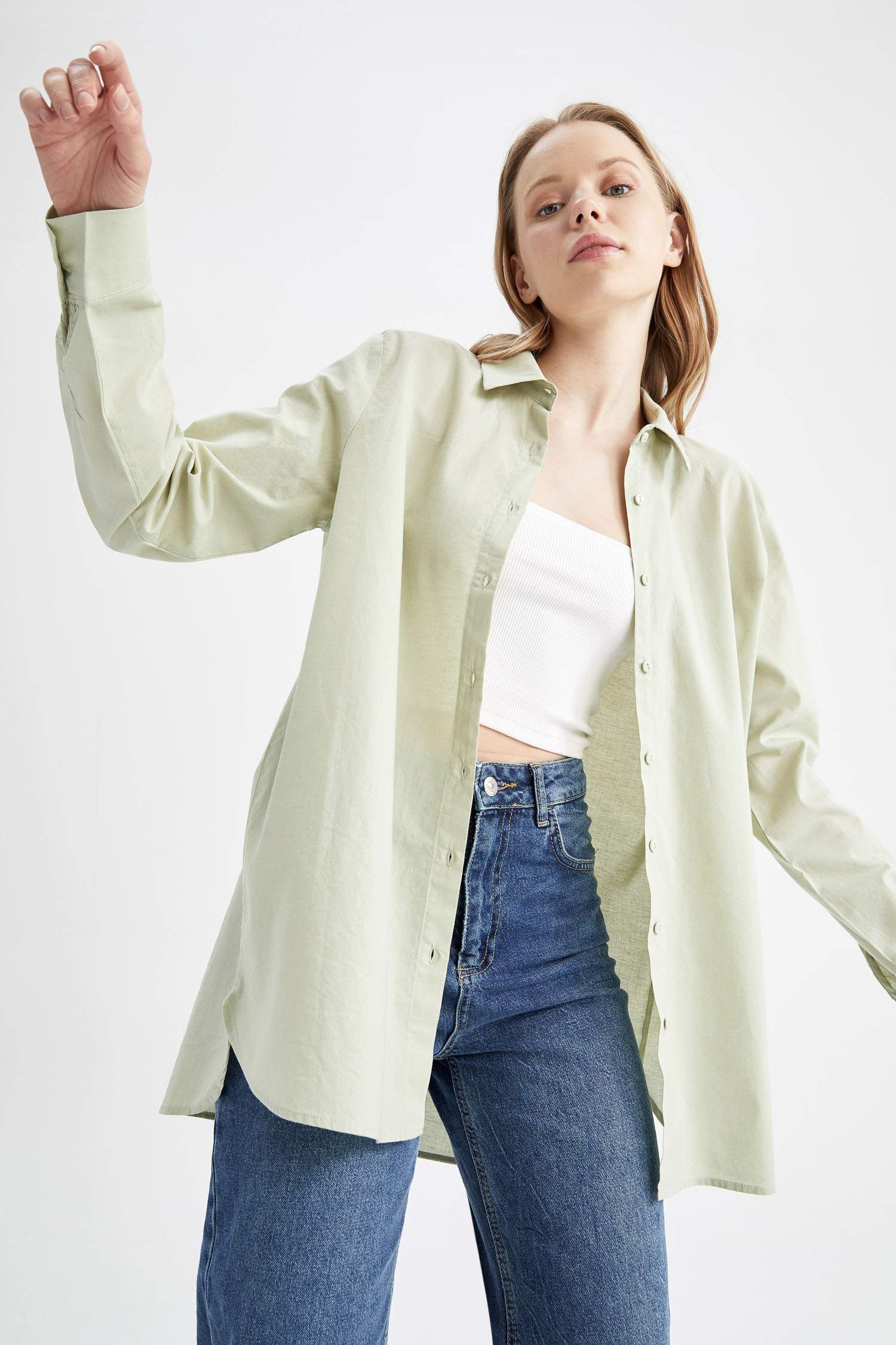 Traditional Regular Fit Long Sleeve Shirt Tunic