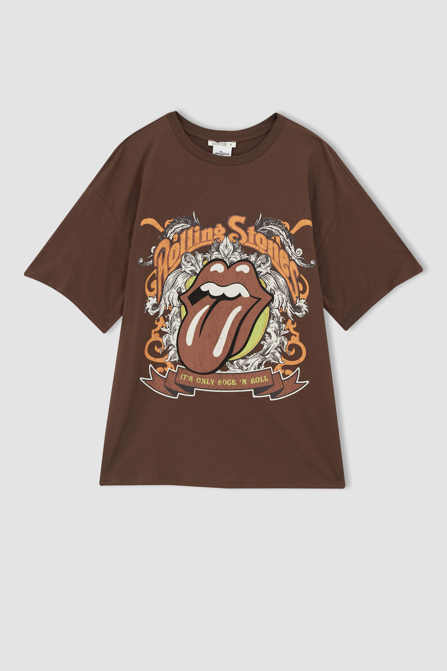 Defacto Oversize Fit Rolling Stones Bisiklet Yaka Kısa Kollu Tişört. 8