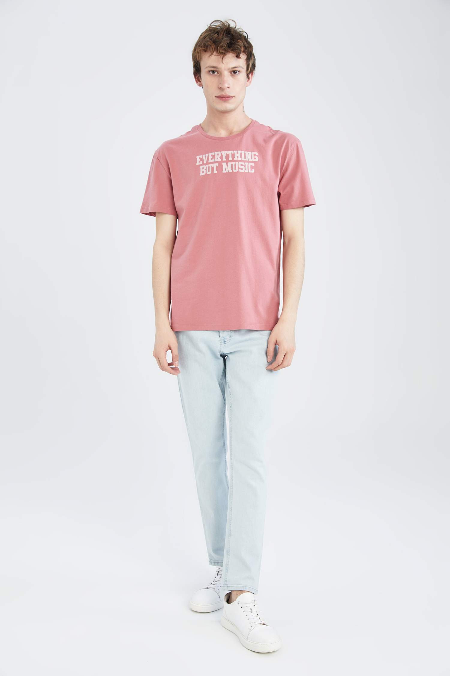 Regular Fit Short Sleeve Slogan Print T-Shirt