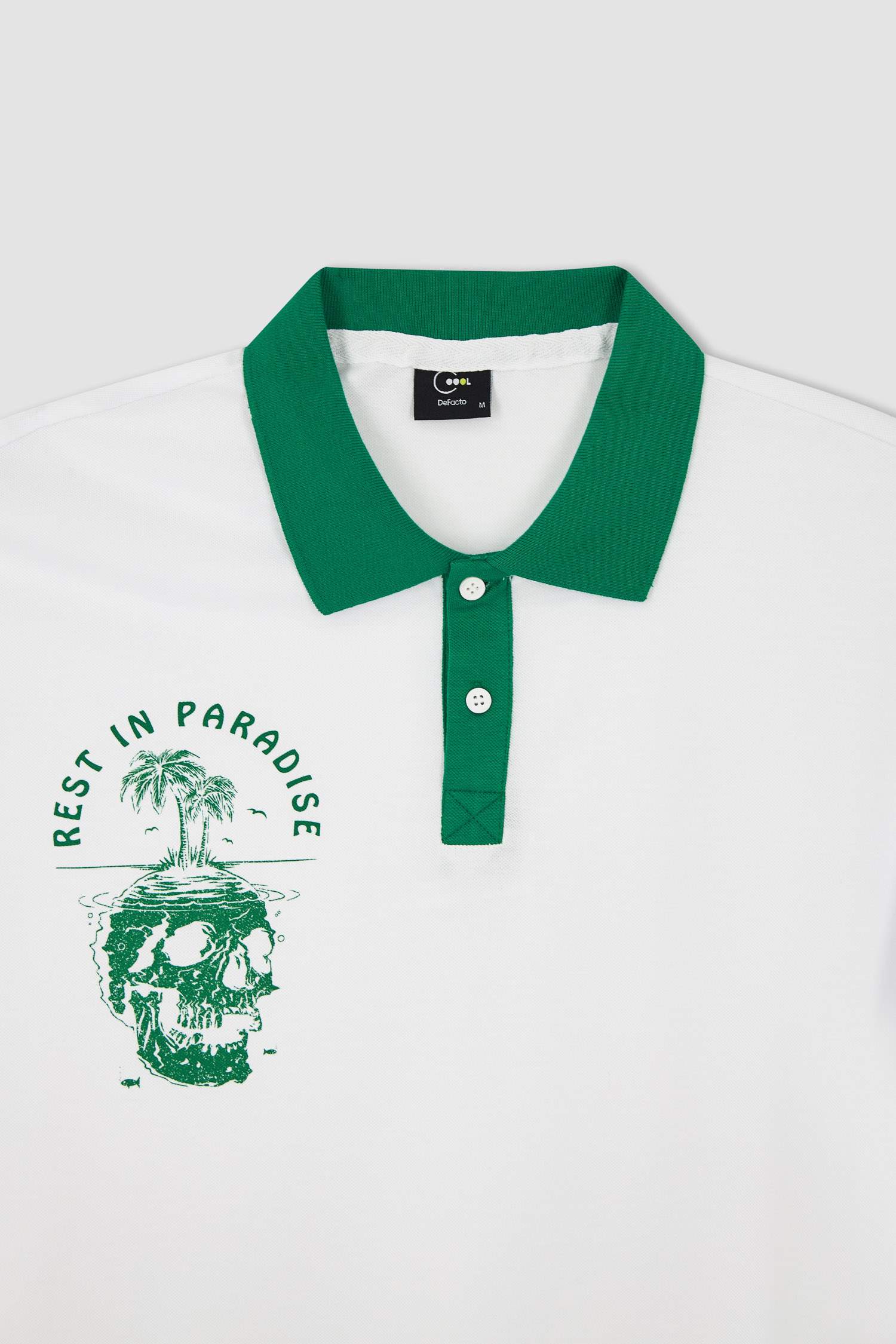 Футболка поло квадратного кроя с принтом из хлопка