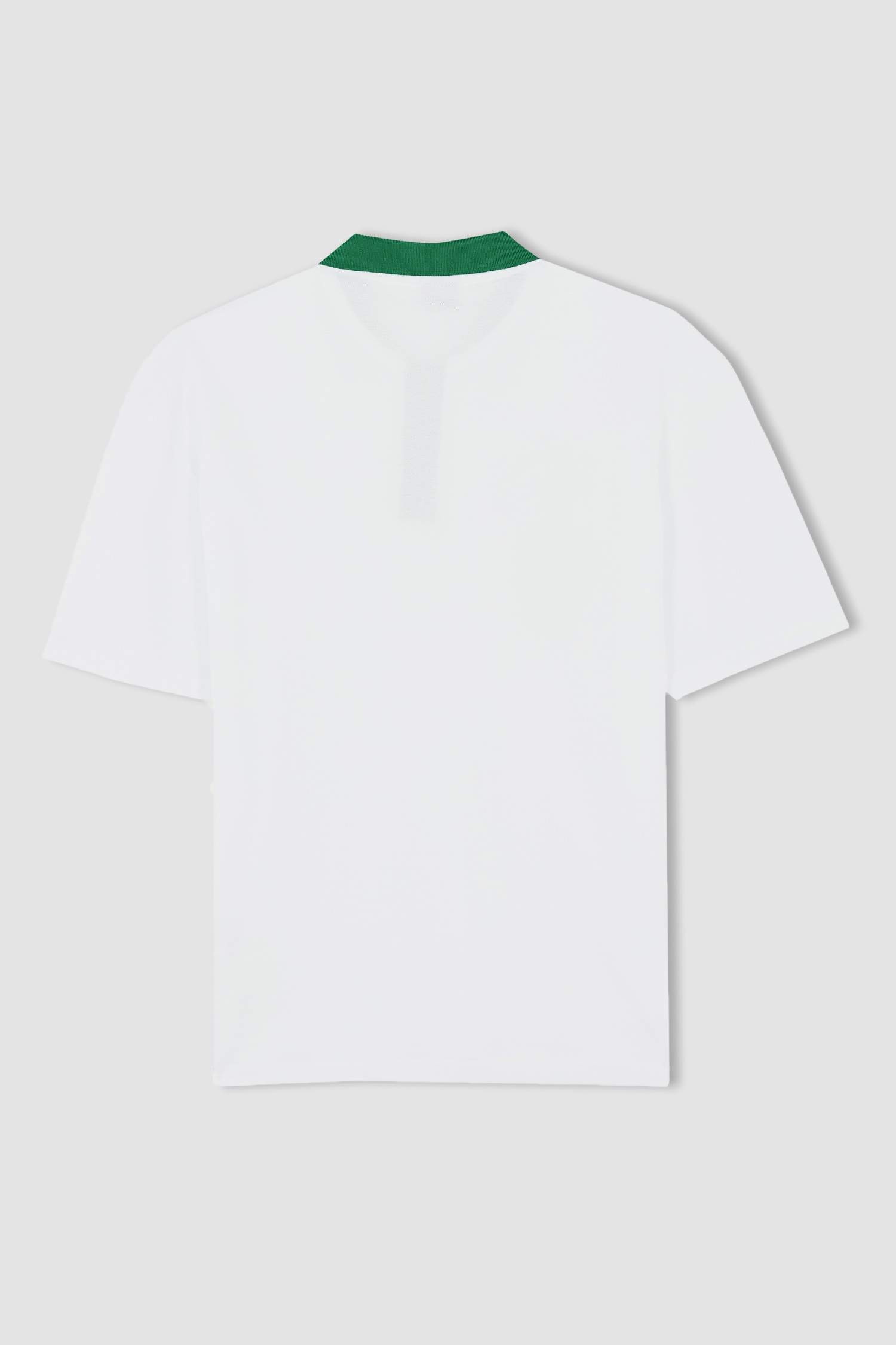 Футболка поло квадратного кроя с принтом из хлопка