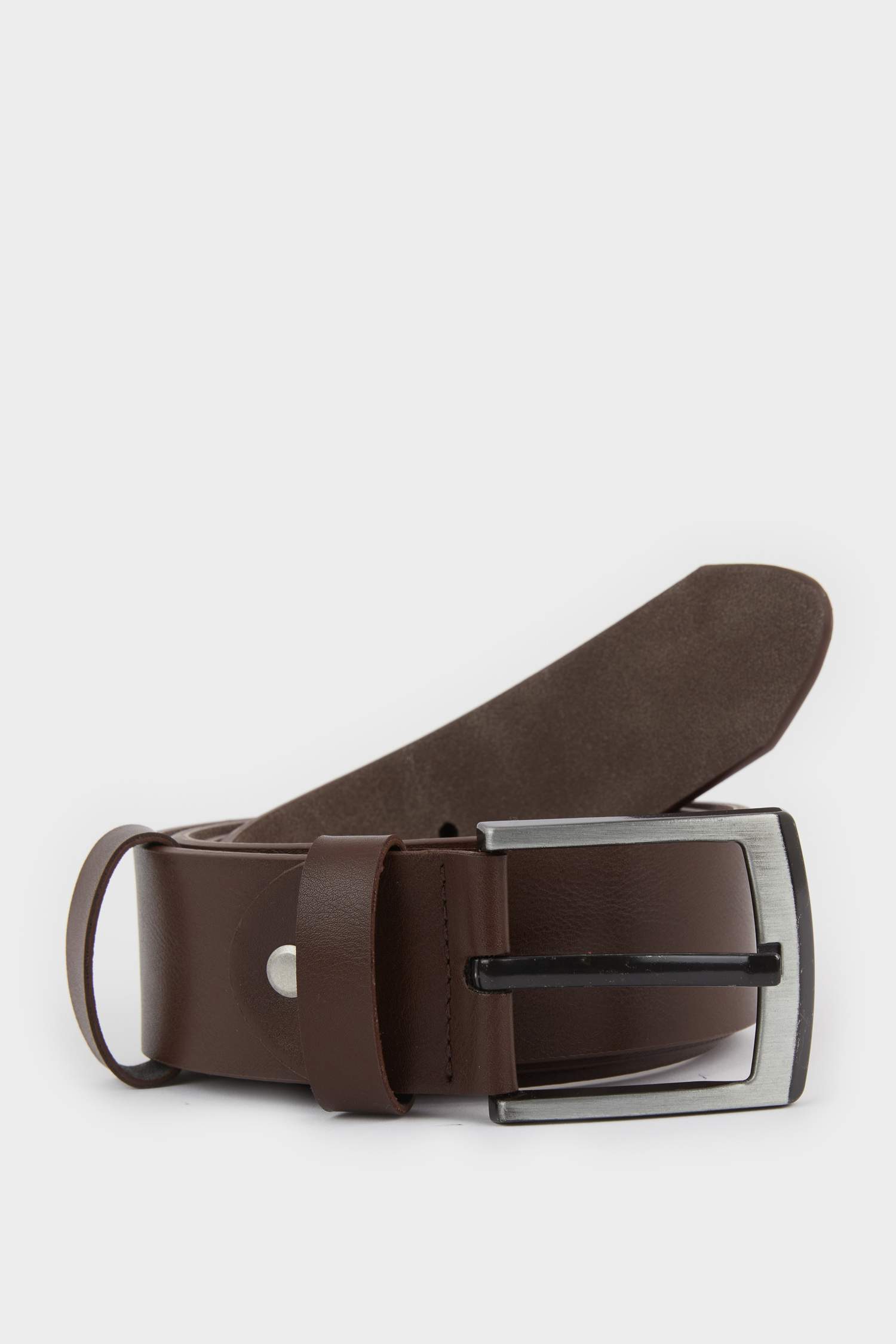 Erkek Dikdörtgen Toka Suni Deri Jean Kemeri