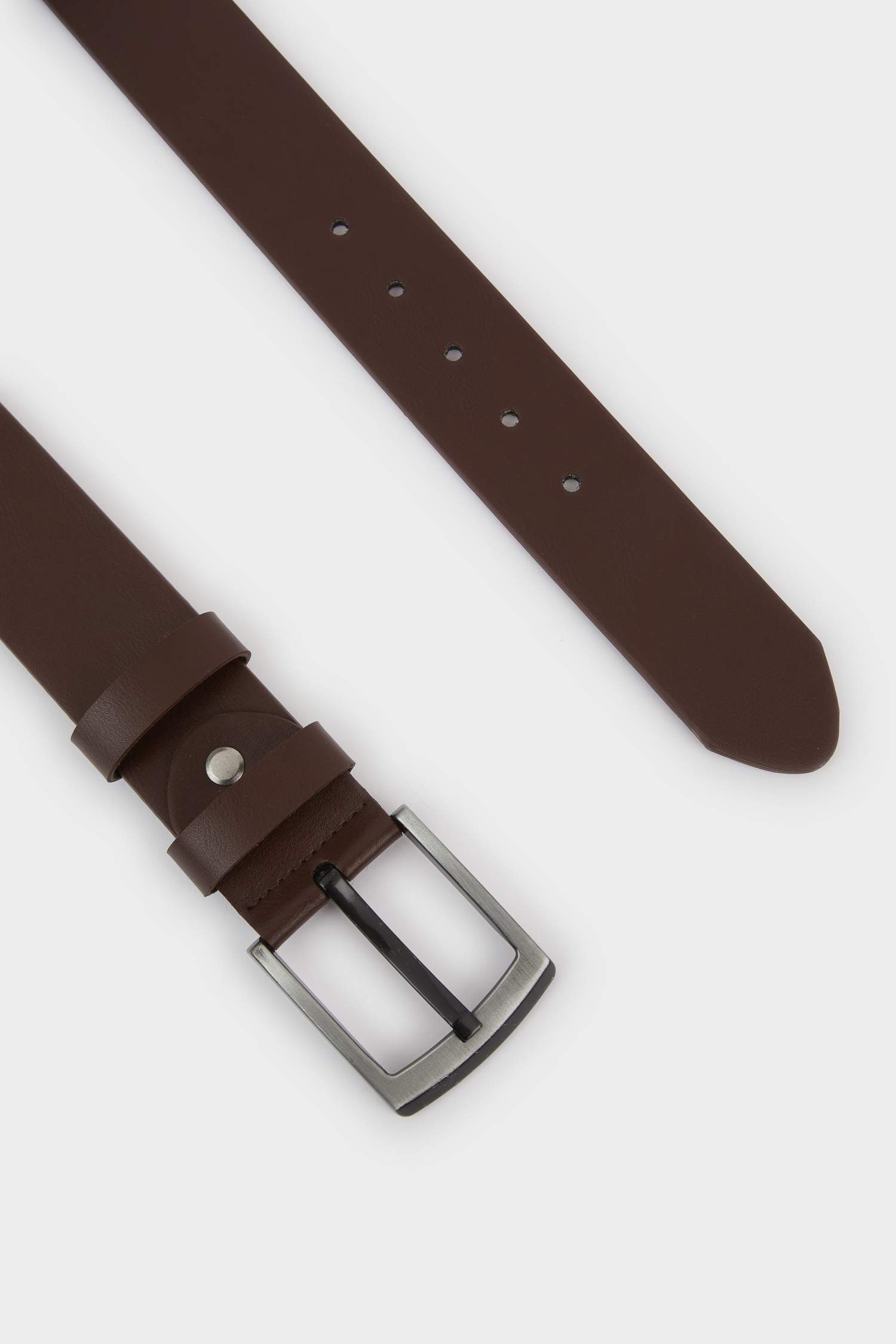 Erkek Dikdörtgen Toka Suni Deri Jean Kemeri