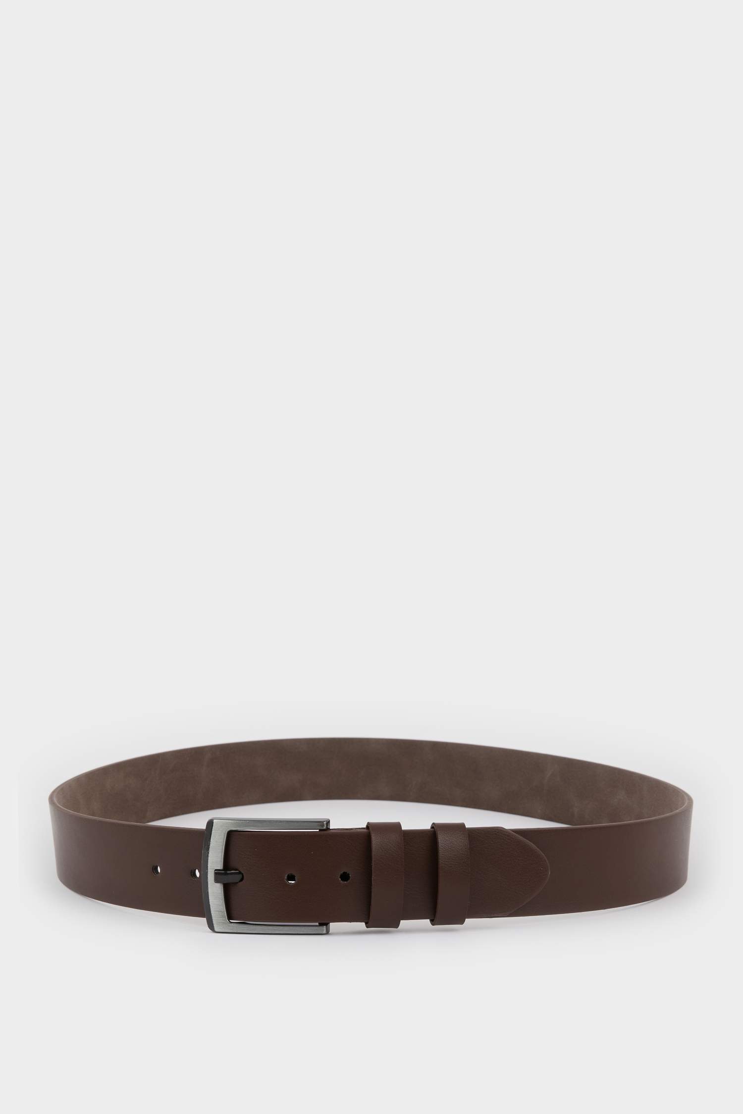 Erkek Dikdörtgen Toka Suni Deri Jean Kemeri