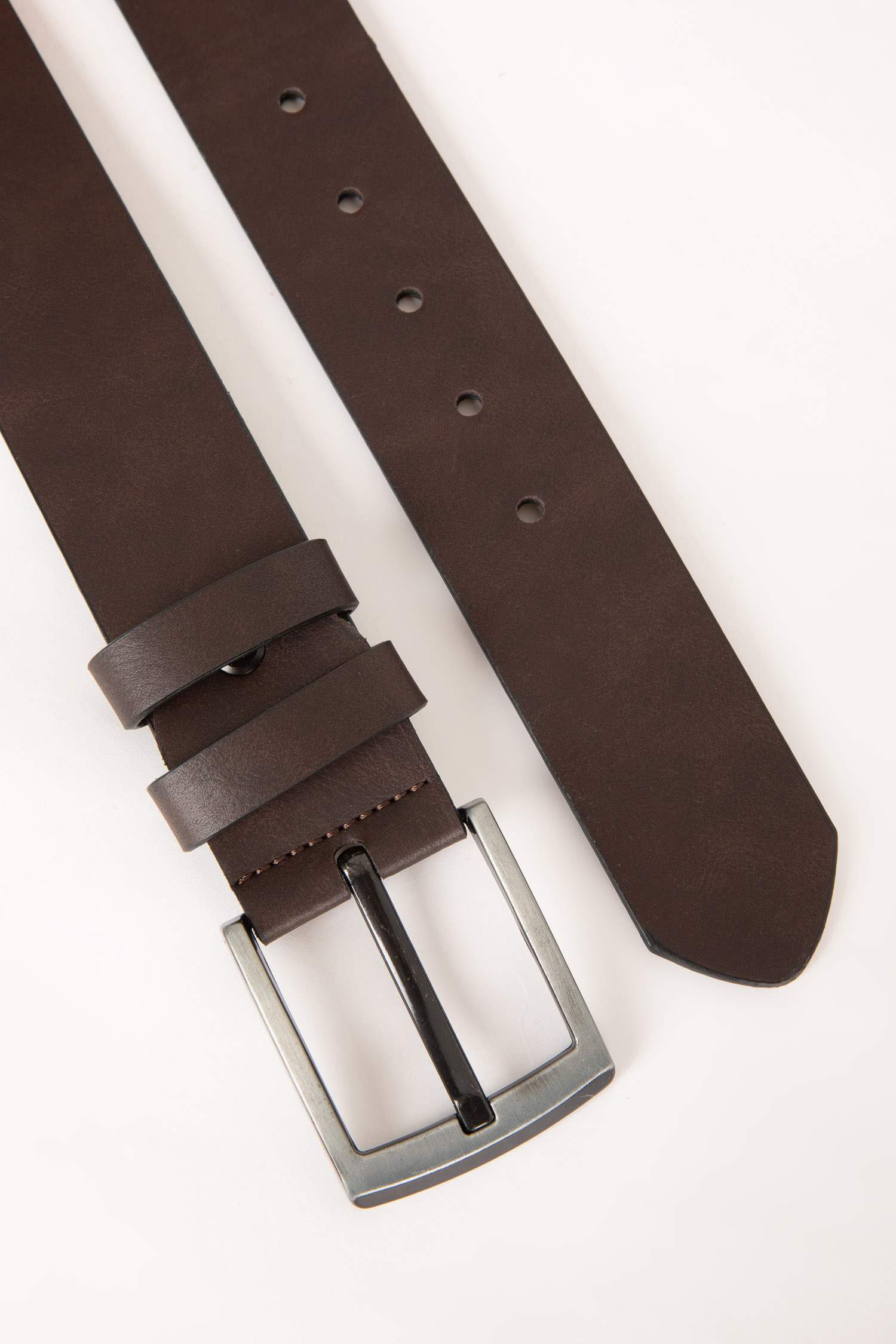 حزام رجالي جلد صناعي بمشبك مستطيل