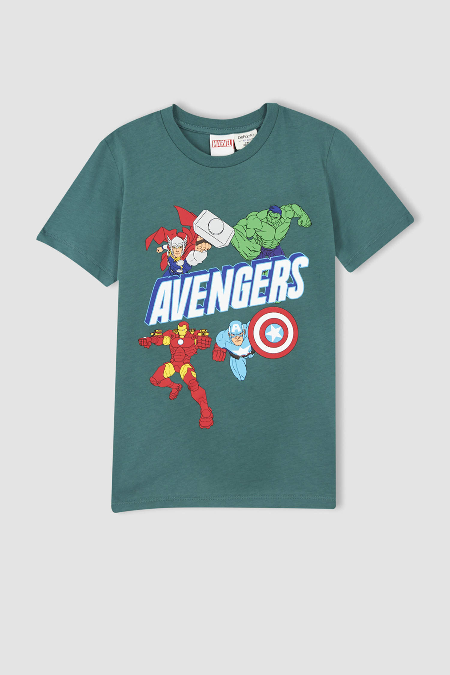 Defacto Erkek Çocuk Avengers Regular Fit Kısa Kollu Pamuklu Pijama Takım. 3