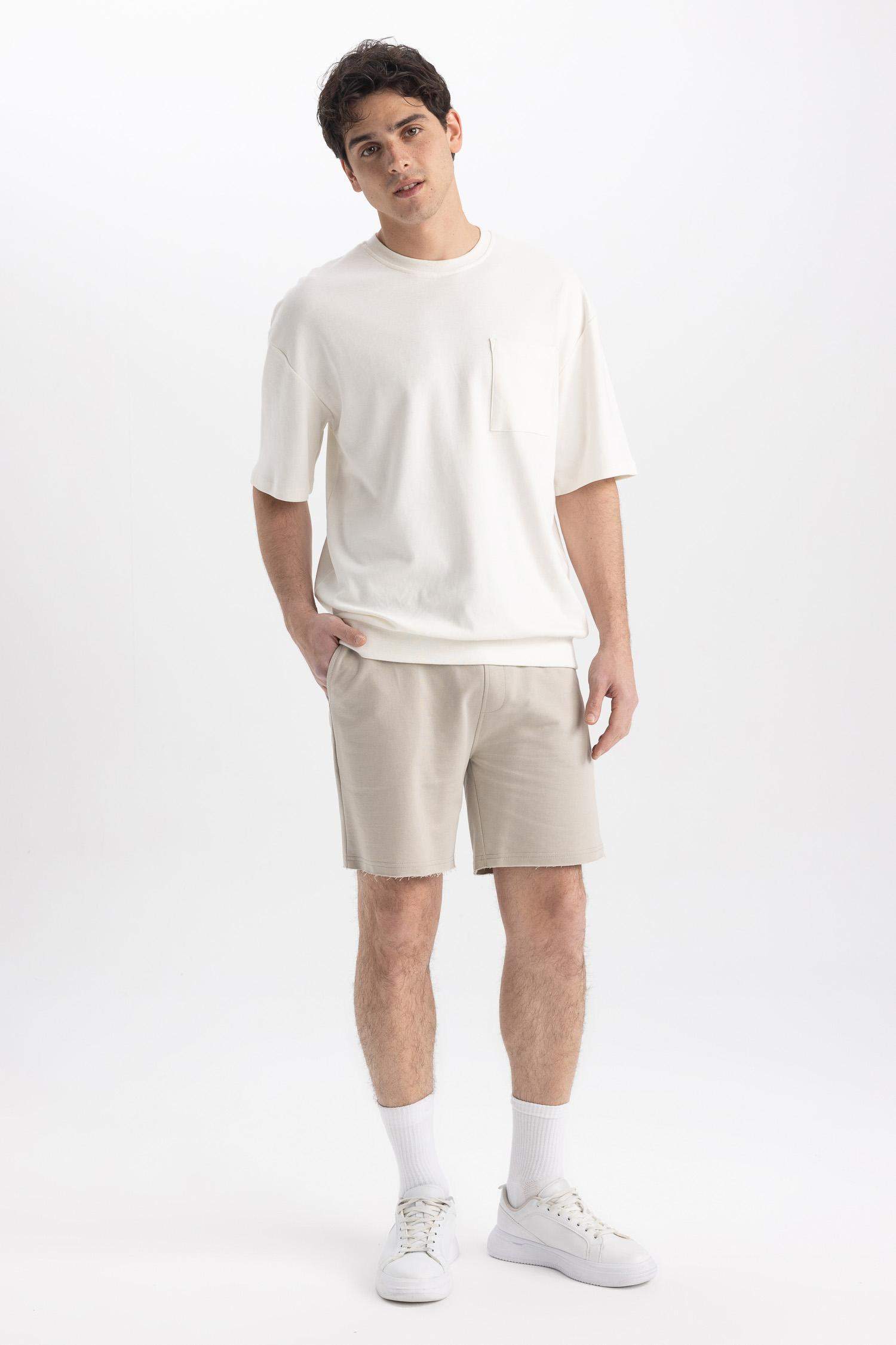 Short court basique en coton à Coupe slim