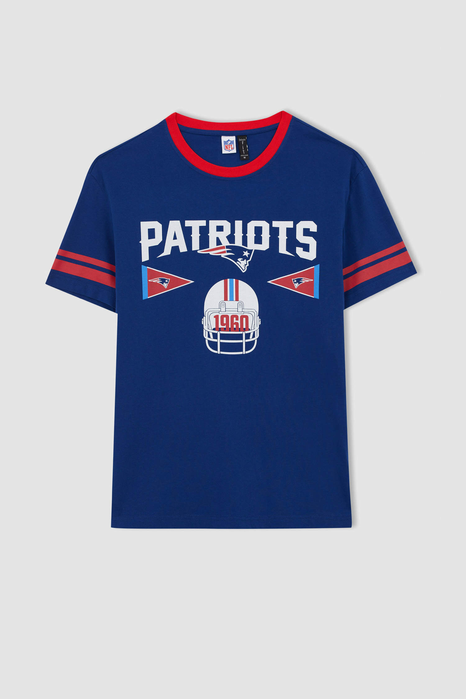 Defacto Fit New England Patriots Regular Fit Pamuklu Penye Tişört. 6