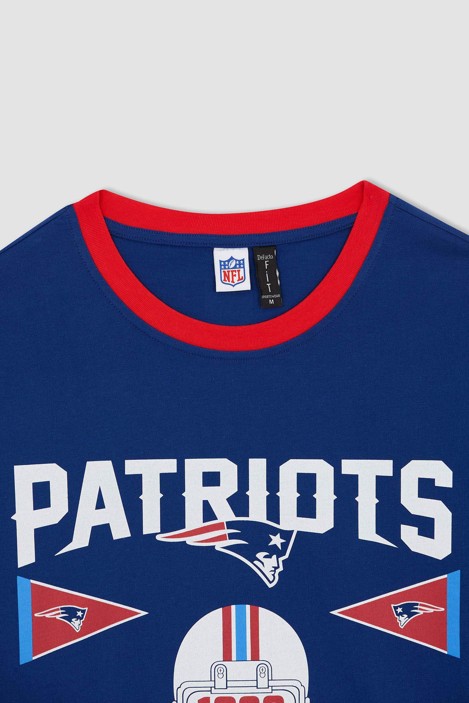 Defacto Fit New England Patriots Regular Fit Pamuklu Penye Tişört. 7