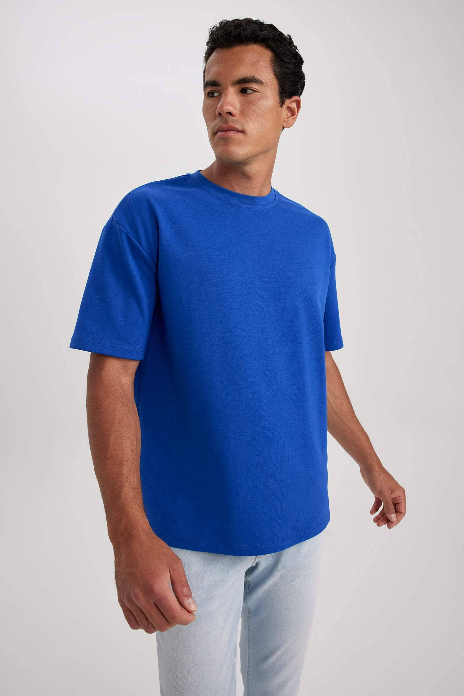 Blue Man Oversize Fit Shirt Collar Printed T-Shirt 2813429