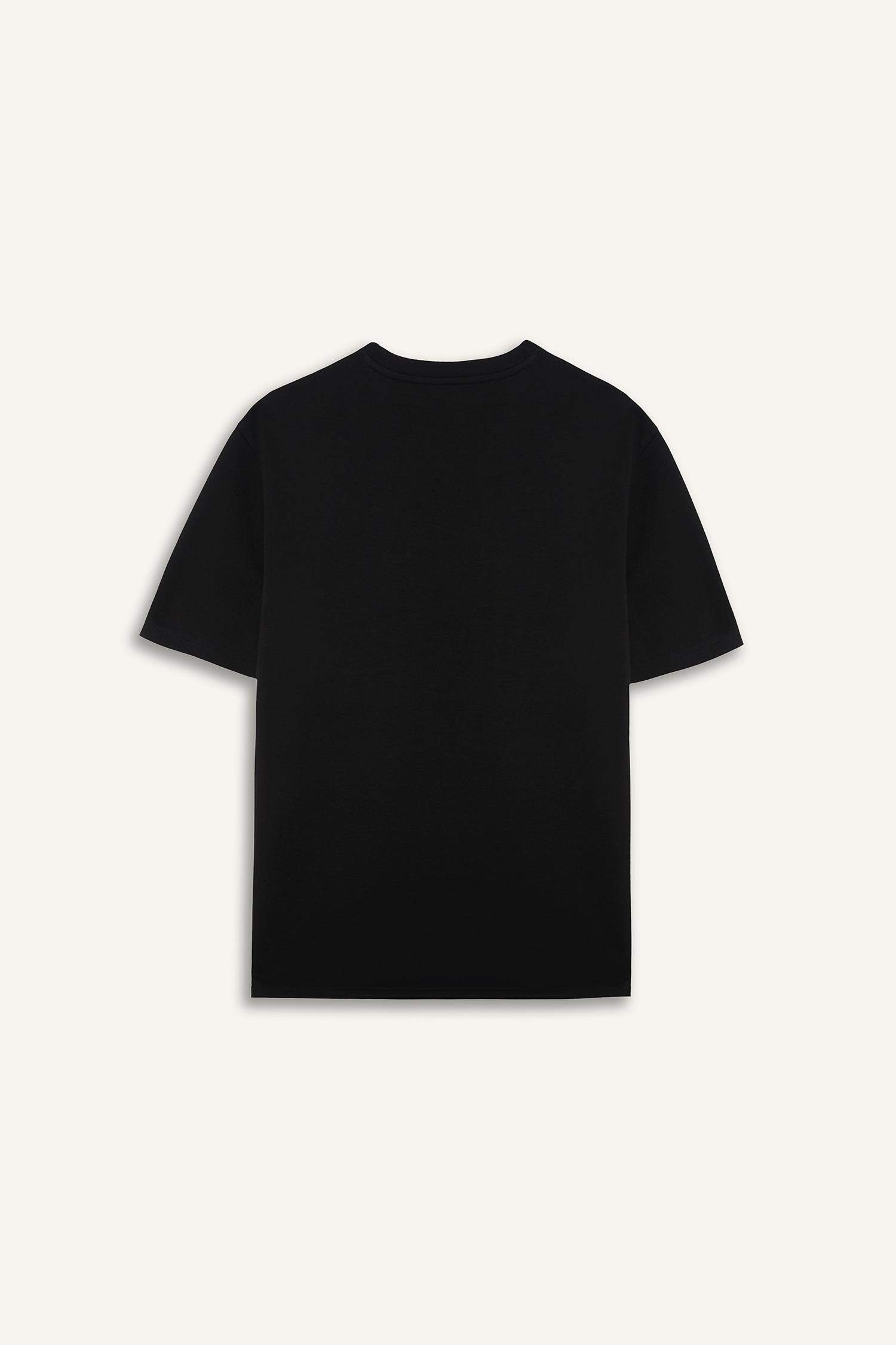 Oversize Geniş Kalıp Bisiklet Yaka Ağır Kumaş Basic Düz Kısa Kollu Tişört