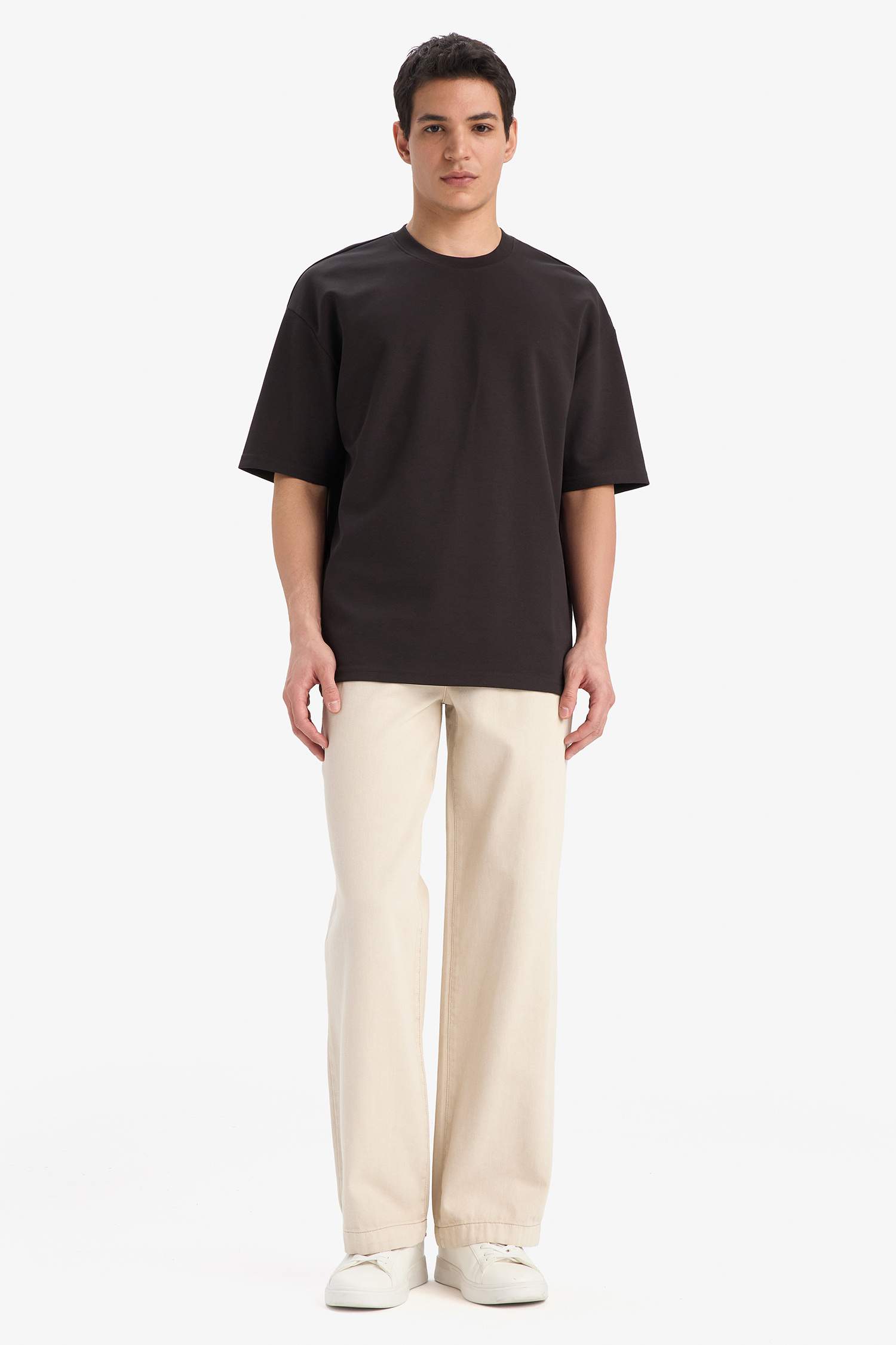 Оверсайз, свободный крой, круглый вырез, футболка с коротким рукавом