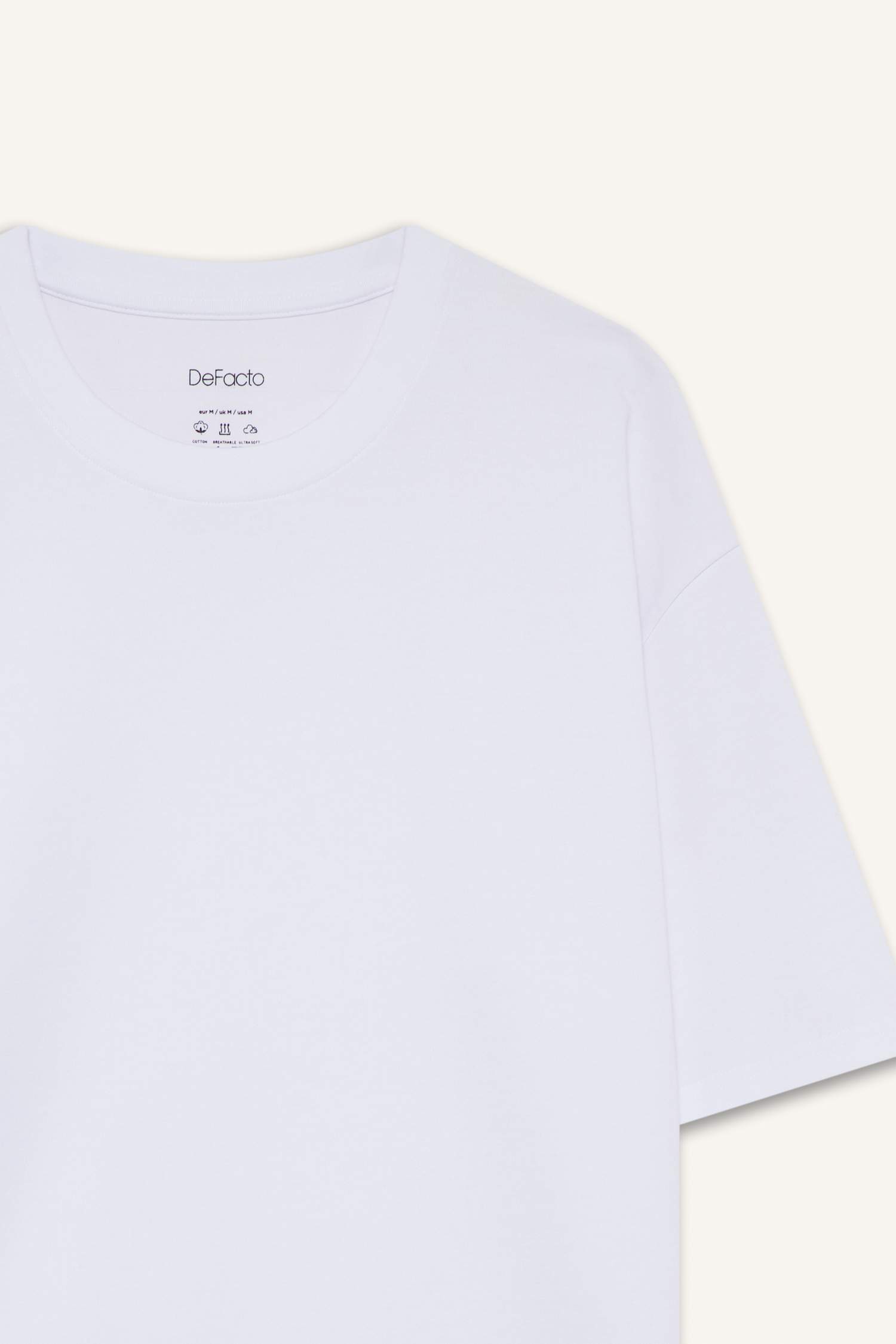 Oversize Geniş Kalıp Bisiklet Yaka Ağır Kumaş Basic Düz Kısa Kollu Tişört