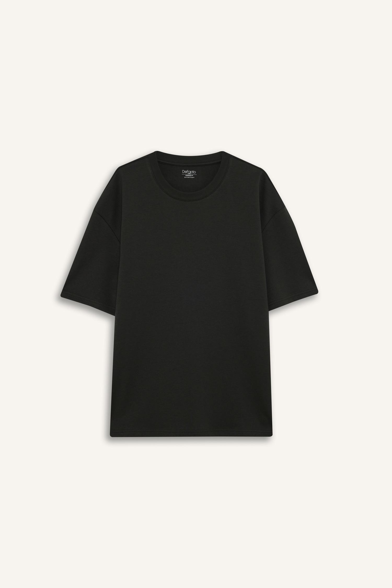 DeFacto Kırışmaz Oversize Pamuklu Tişört görsel 8