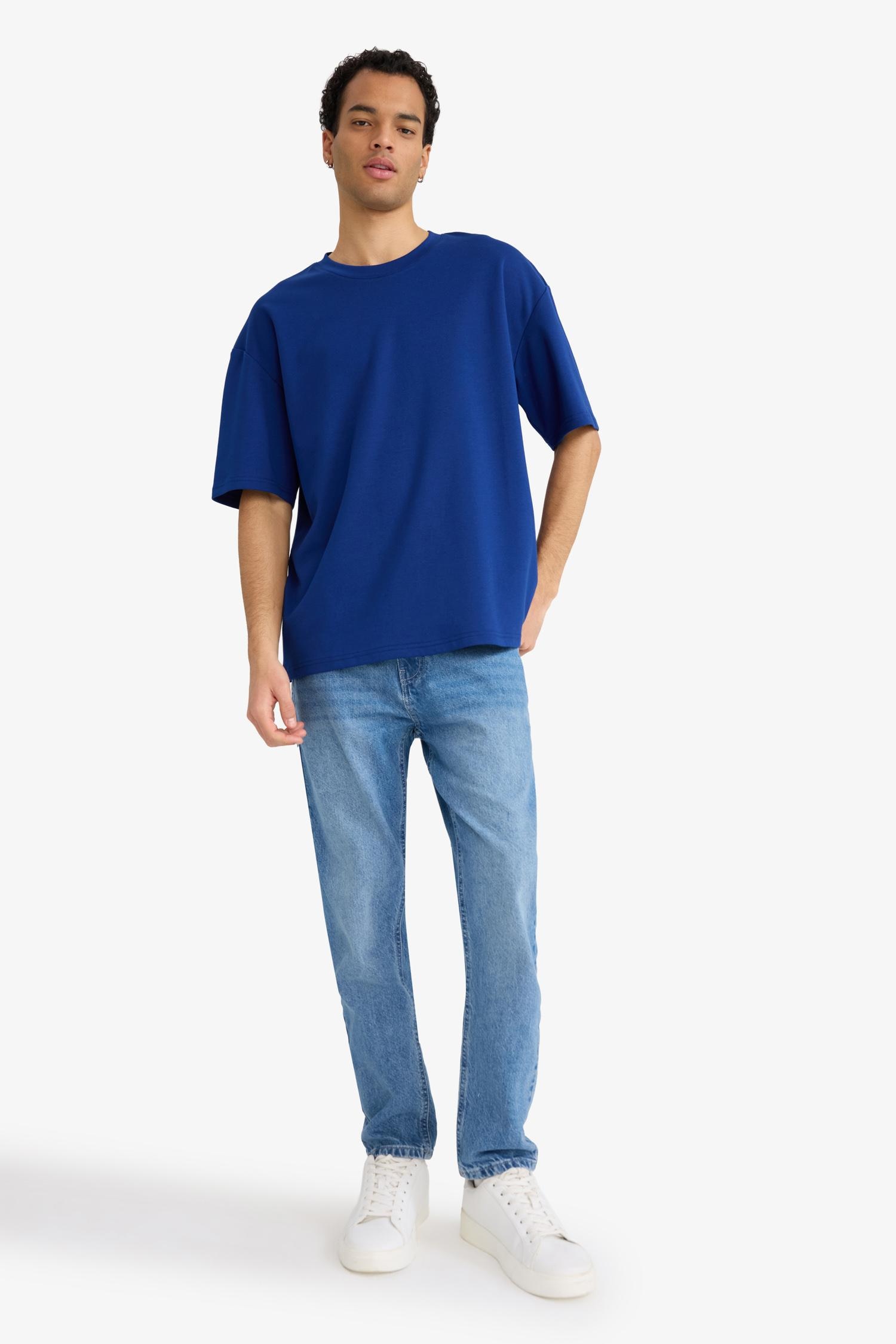 DeFacto Kırışmaz Oversize Pamuklu Tişört görsel 3