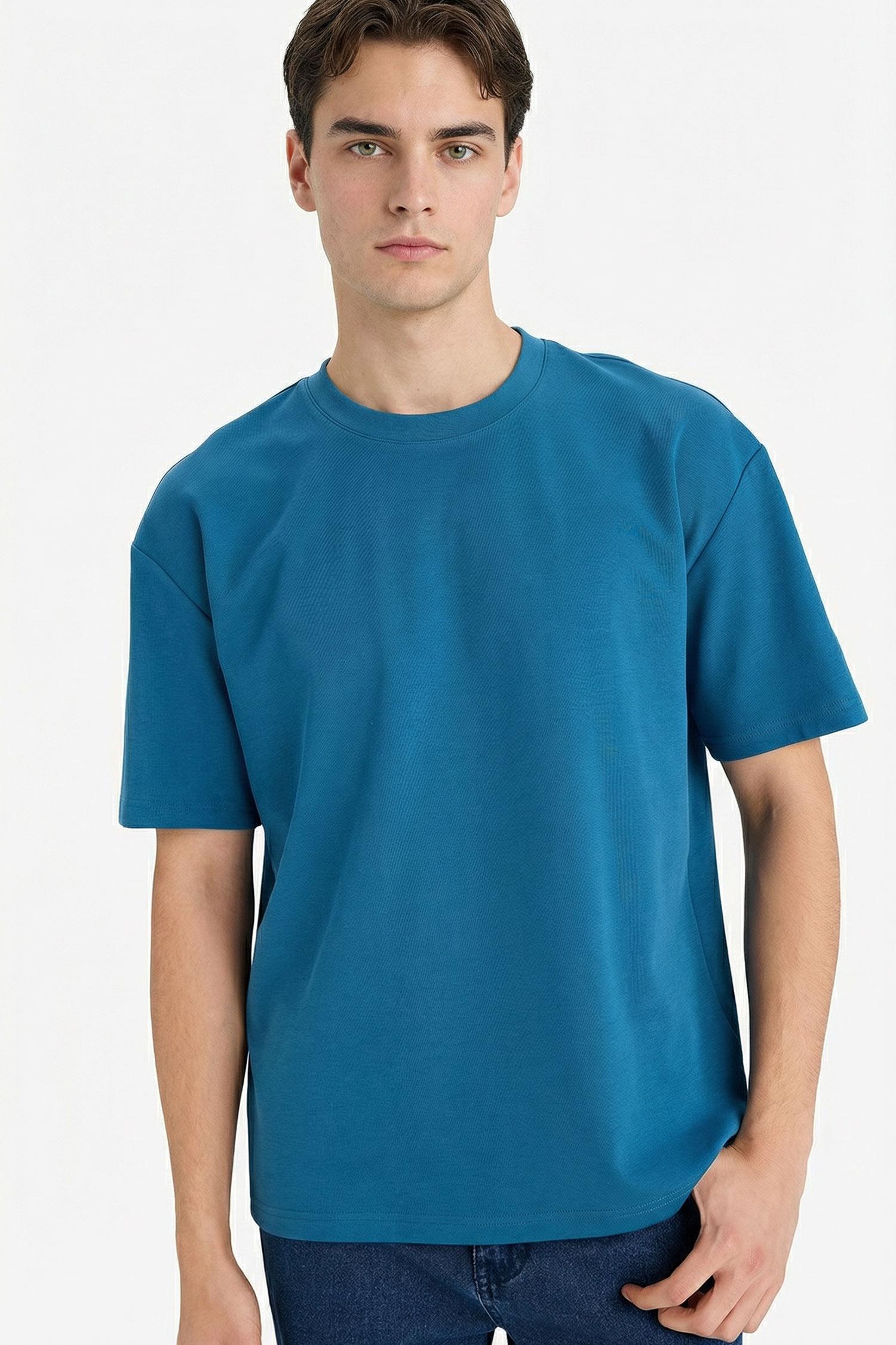 DeFacto Kırışmaz Oversize Pamuklu Tişört görsel 3