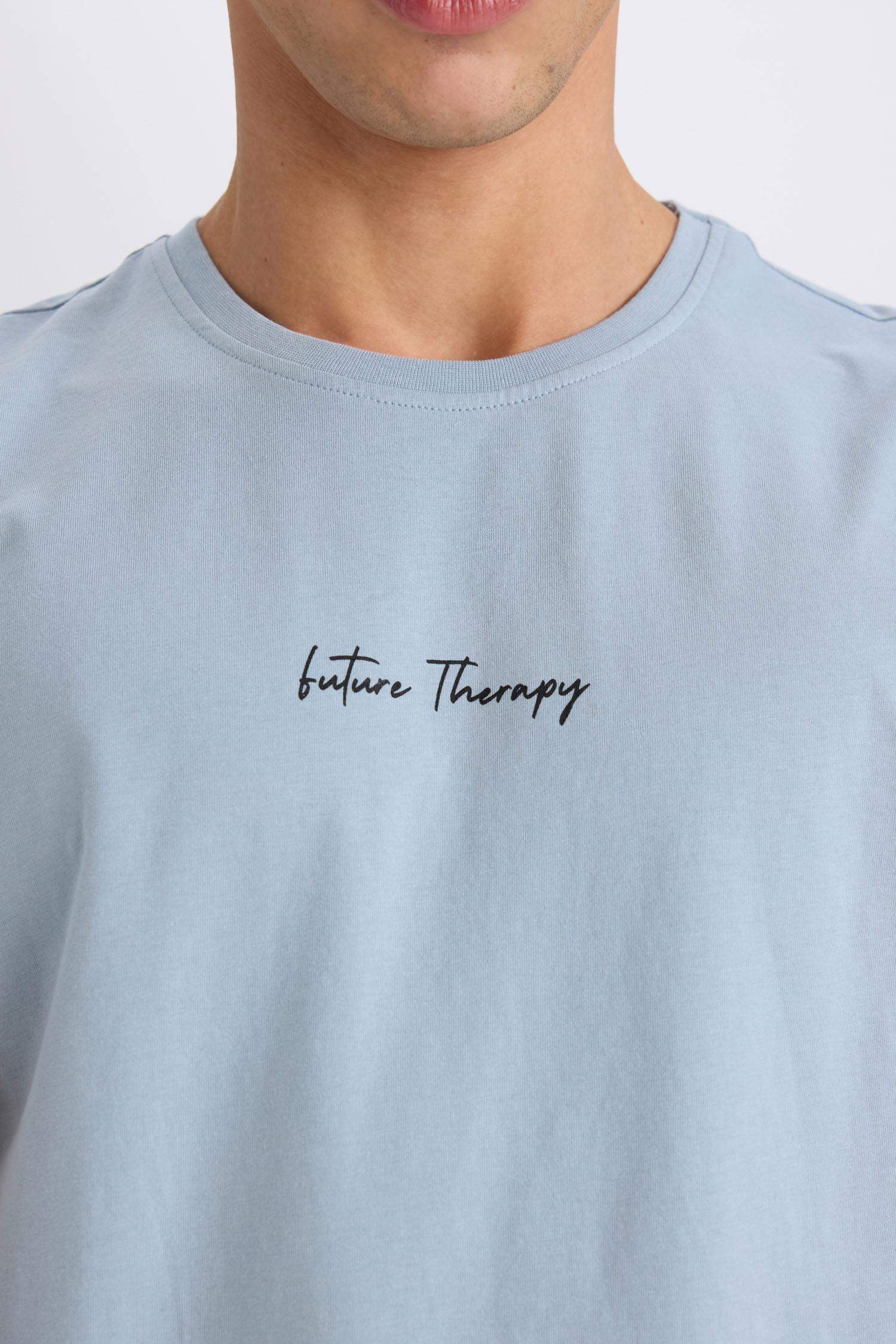 تيشيرت مطبوع سليم فيت برقبة مستديرة