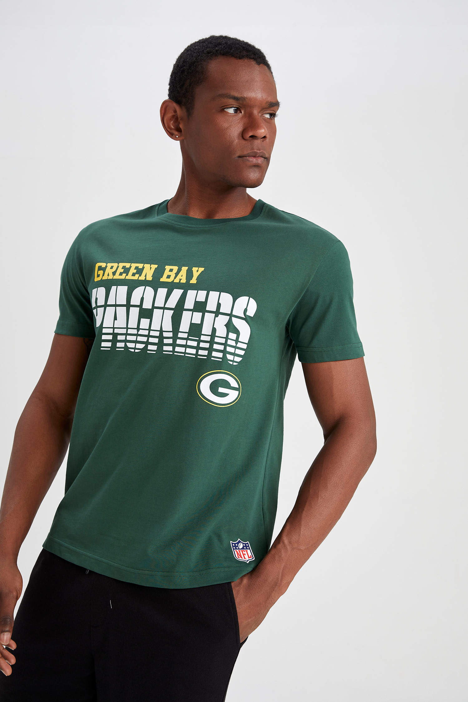 Defacto Fit NFL Green Bay Packers Regular Fit Pamuklu Penye Tişört. 3