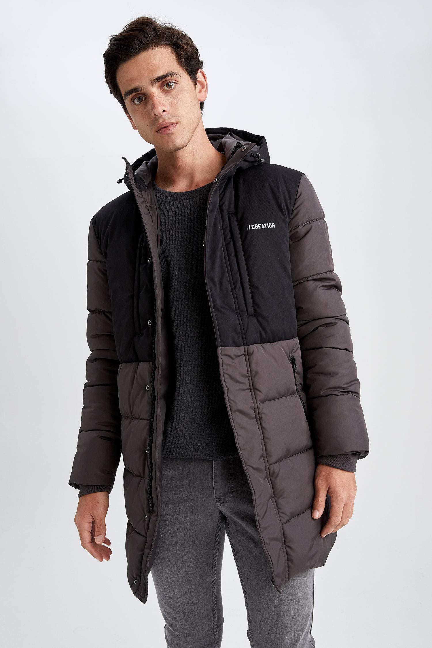 Su Geçirmez Rüzgar Geçirmez Slim Fit Kapüşonlu Suni Kürklü Mont