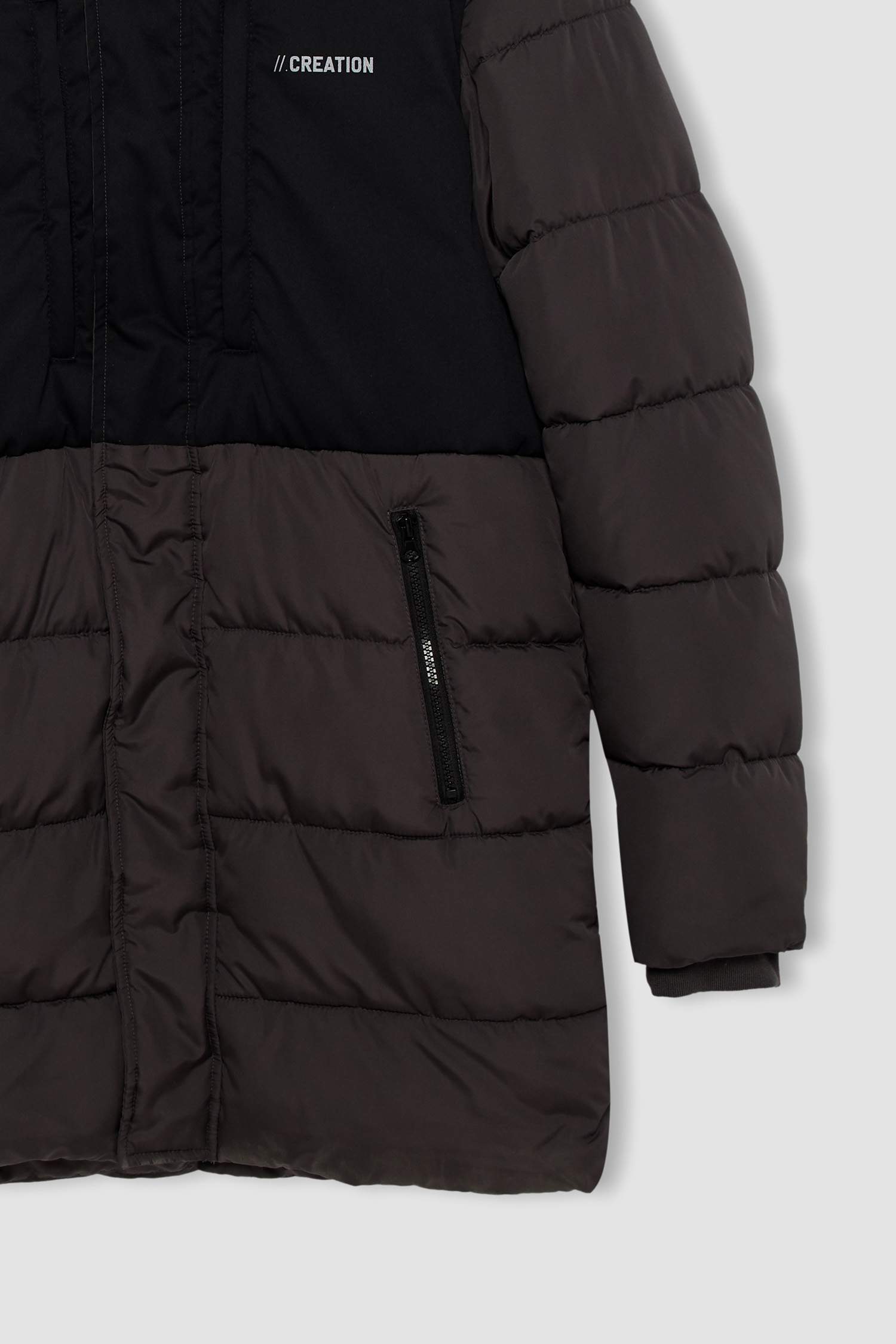 Su Geçirmez Rüzgar Geçirmez Slim Fit Kapüşonlu Suni Kürklü Mont