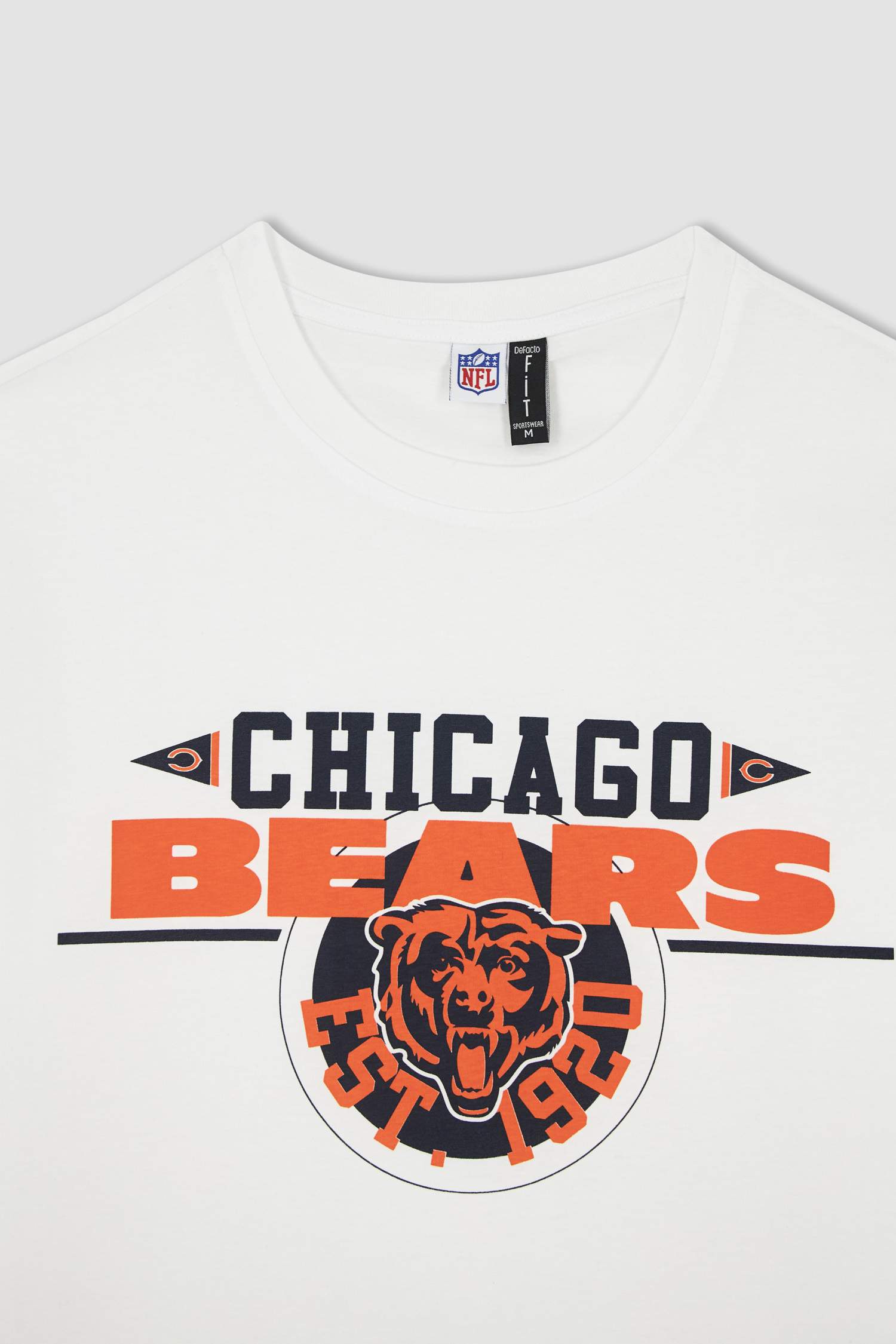 White Man Defacto Fit NFL Chicago Bears Licensed Cotton Combed T-Shirt  2533412