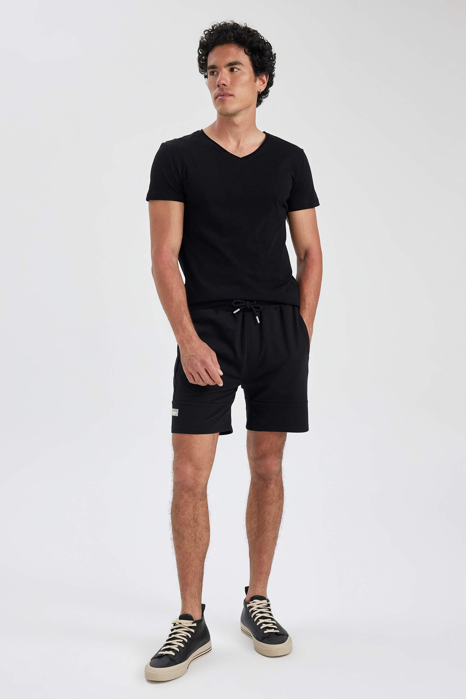 Short Slim Basique en tissu de Sweat