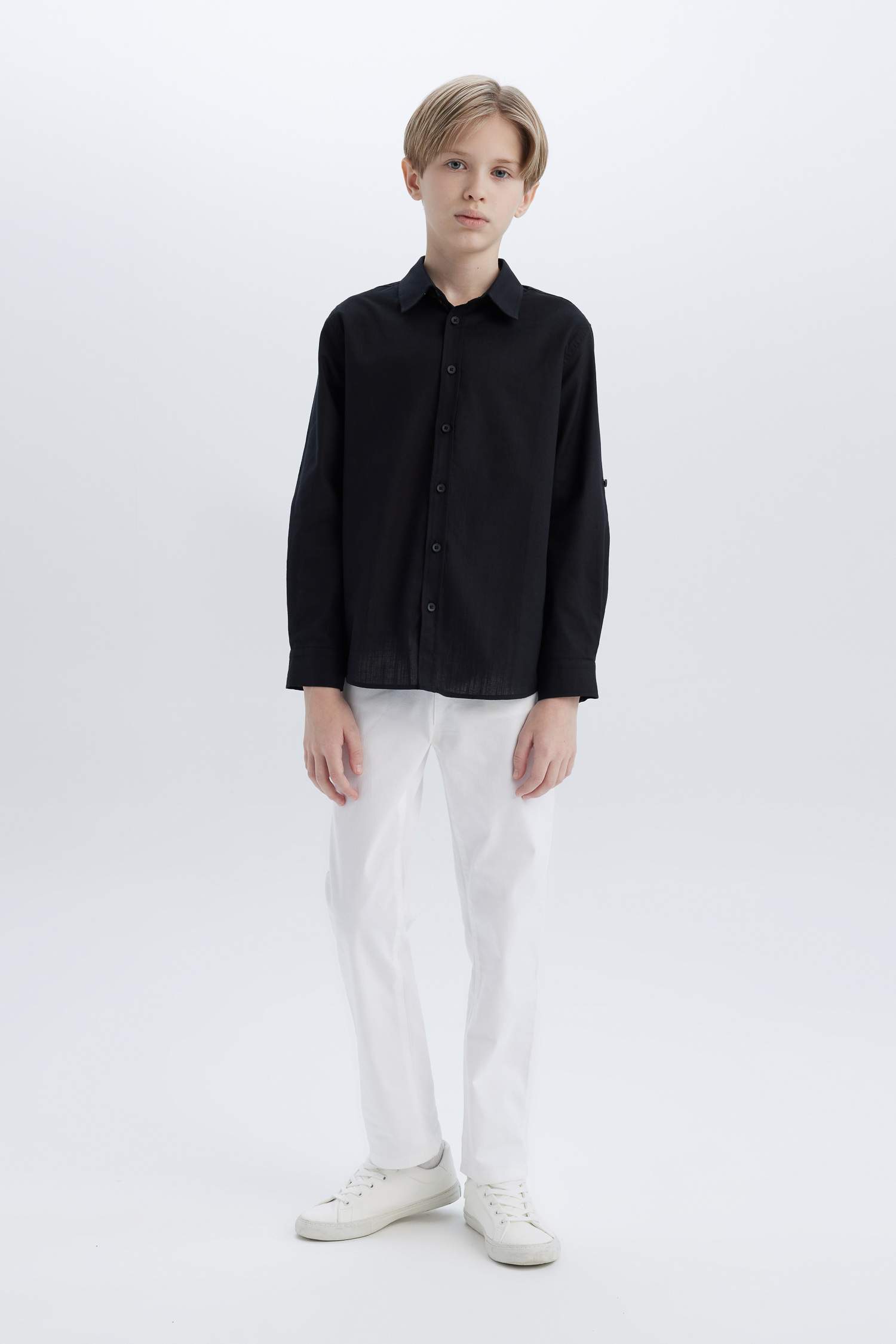 Pantalon Basique en Gabardine à coupe droite pour Garçons