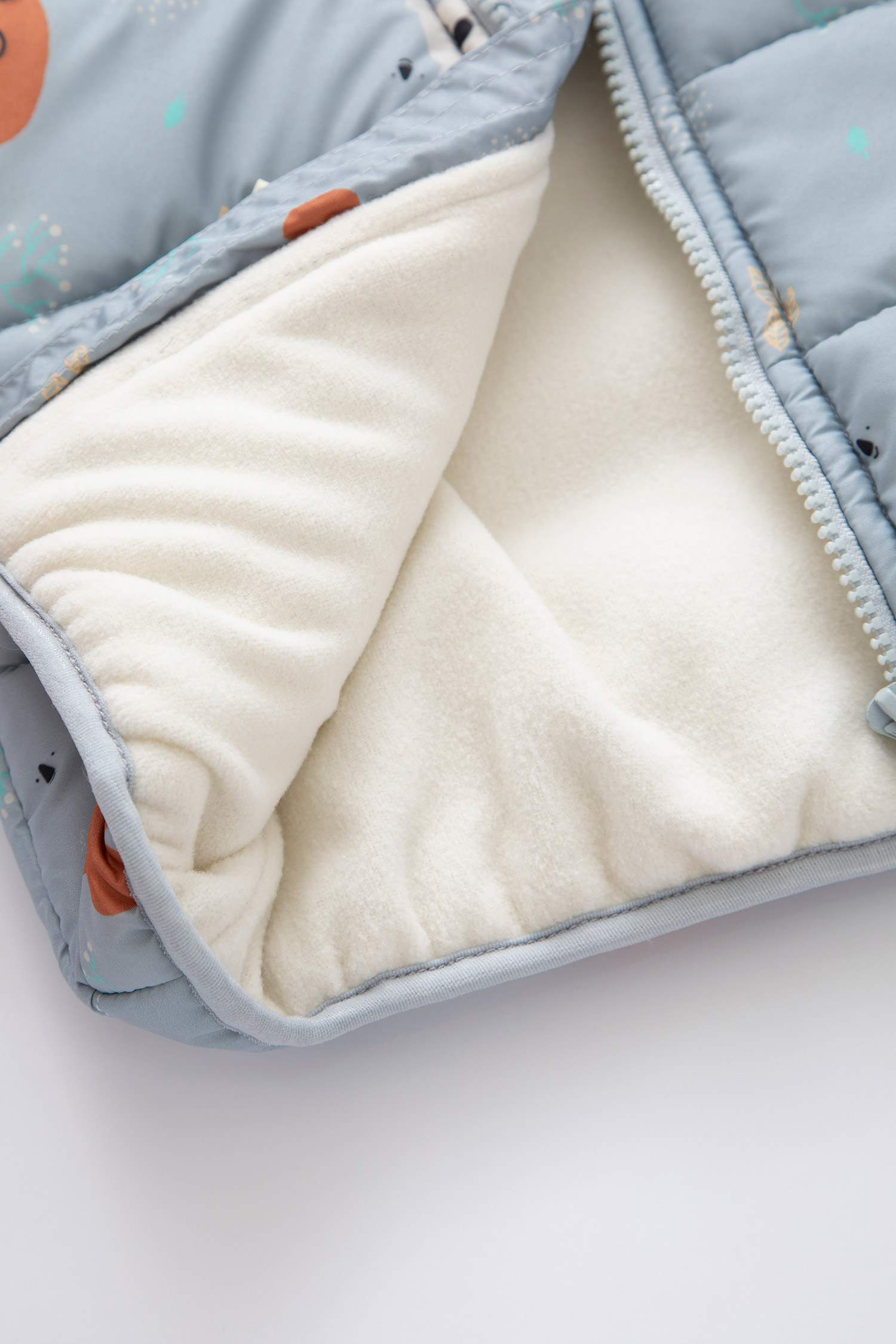 Grey BABY BOY Hooded Fleece Lined Coat 2491929 DeFacto