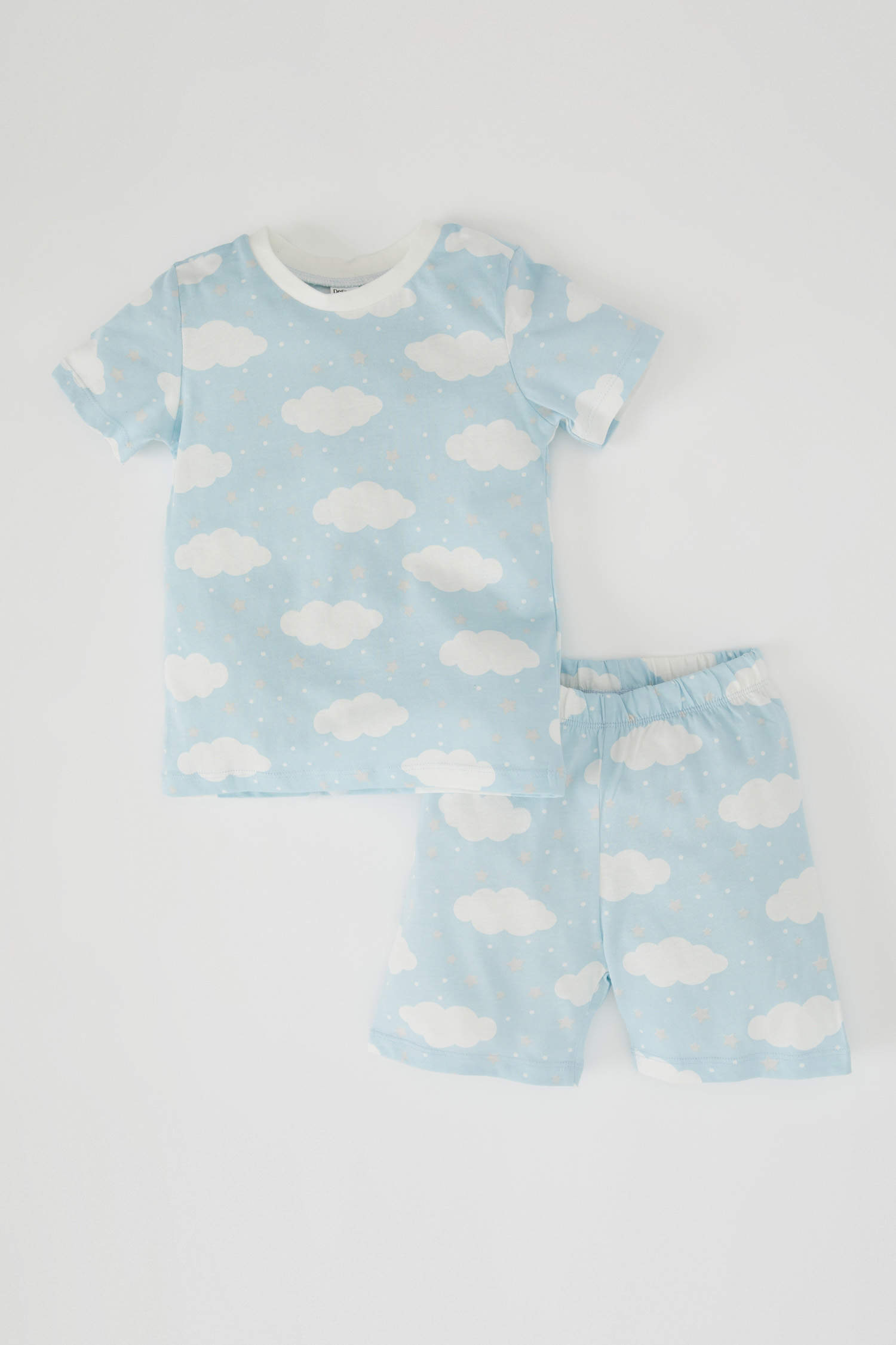 Blue Baby Boy Baby Boy Patterned Short Sleeve Cotton Pajamas Set ...