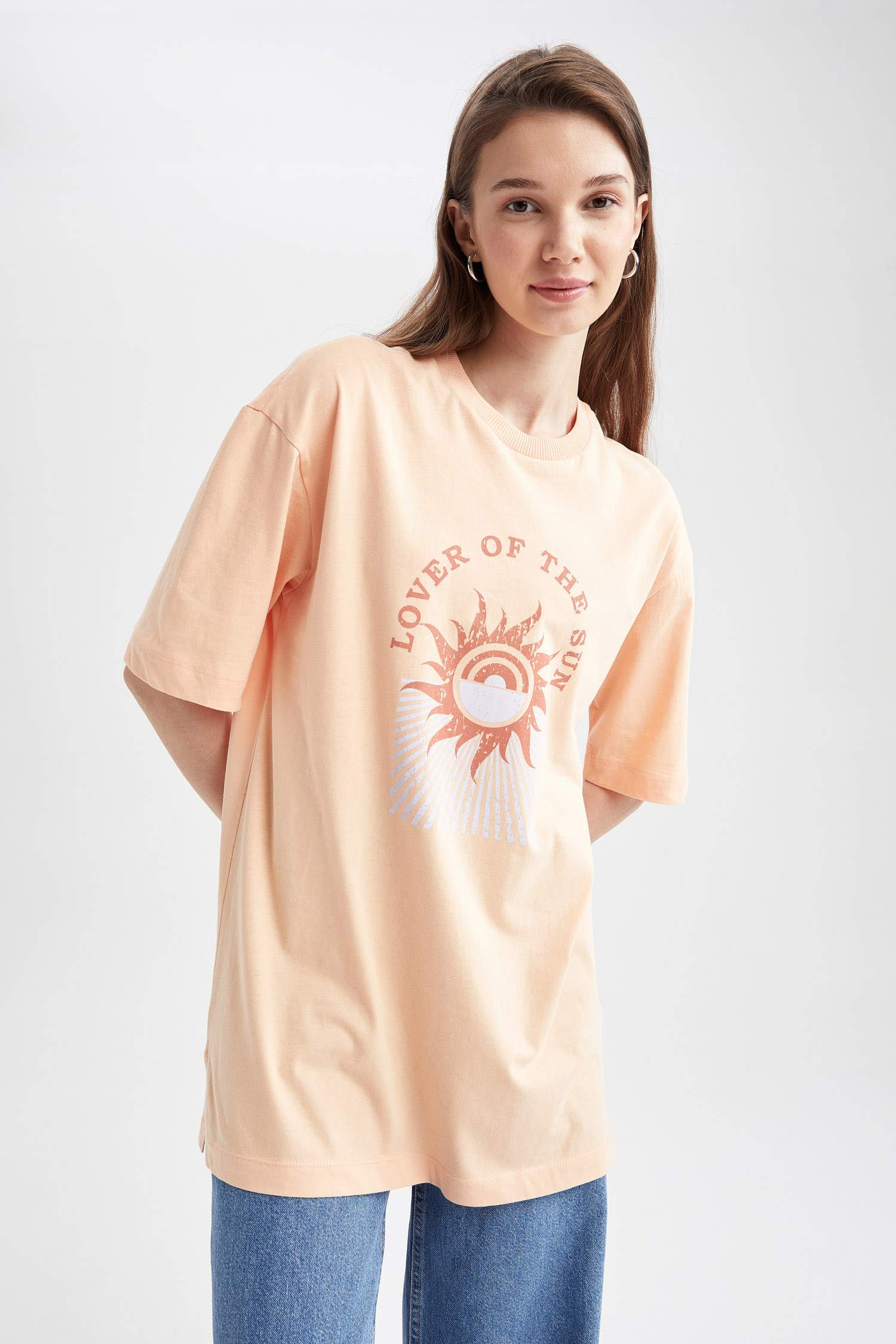 Orange WOMAN Relax Fit Printed Short 