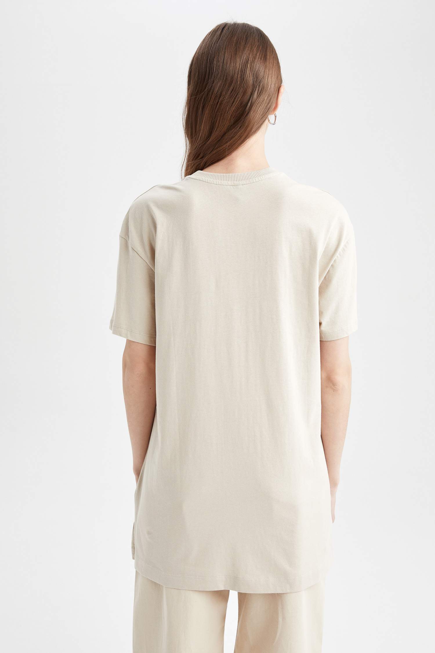 Relax Fit Tropical Patterned Short Sleeve T-Shirt Tunic