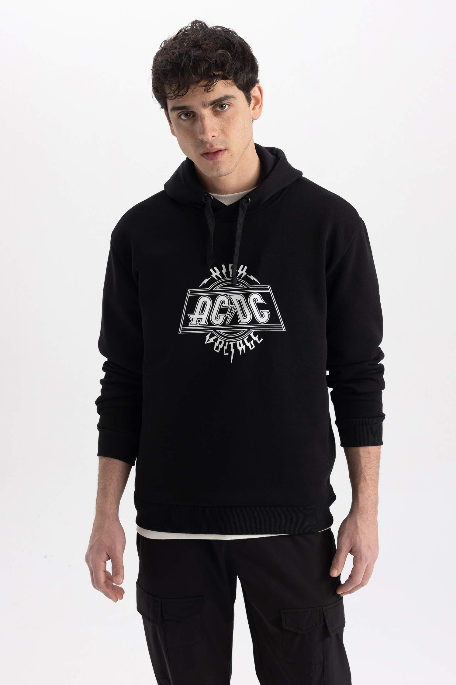 AC/DC Regular Fit Kapüşonlu Sweatshirt