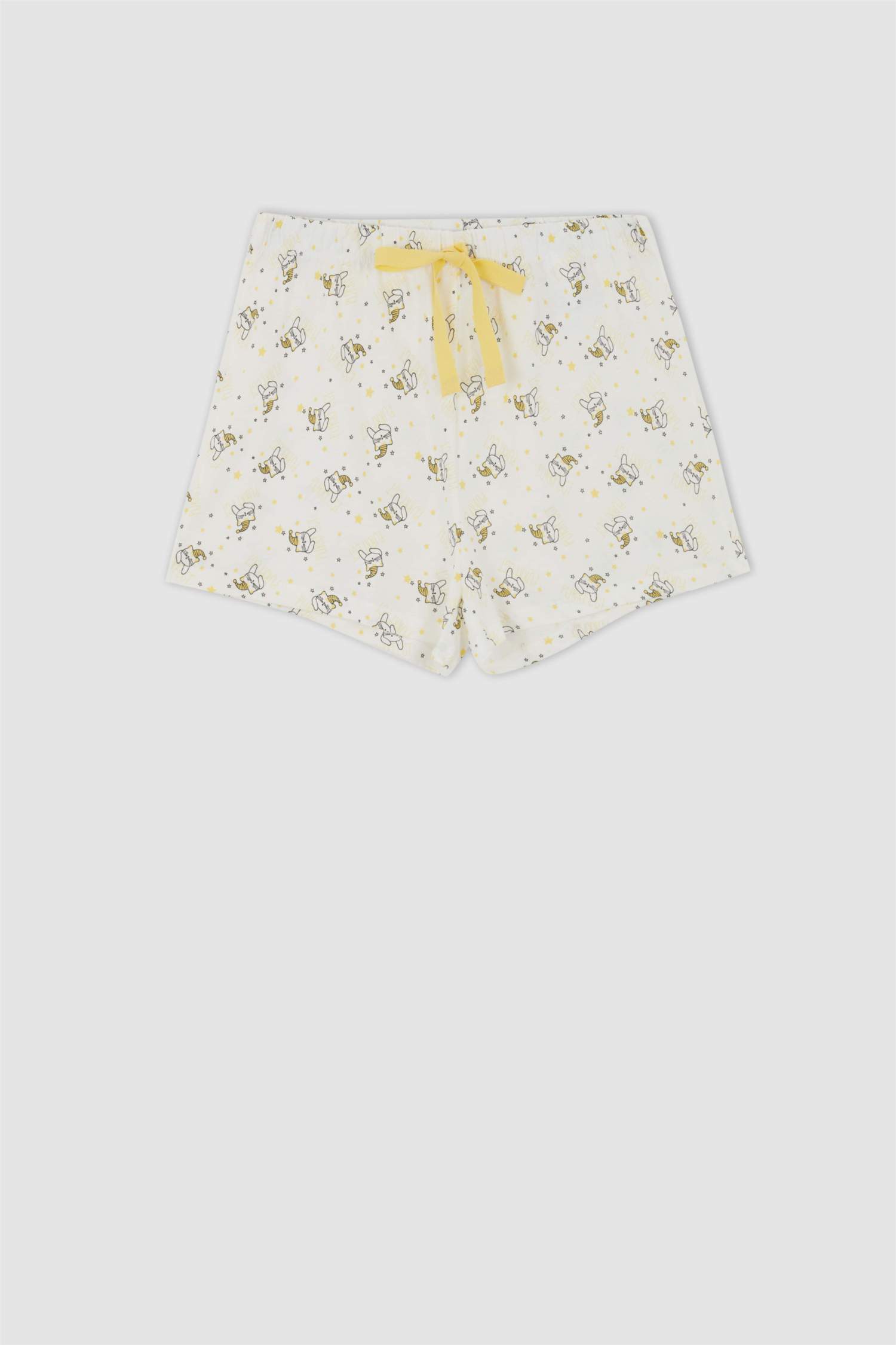 Fall in Love Regular Fit Bisiklet Yaka Kedi Baskılı Pamuklu Pijama Takım