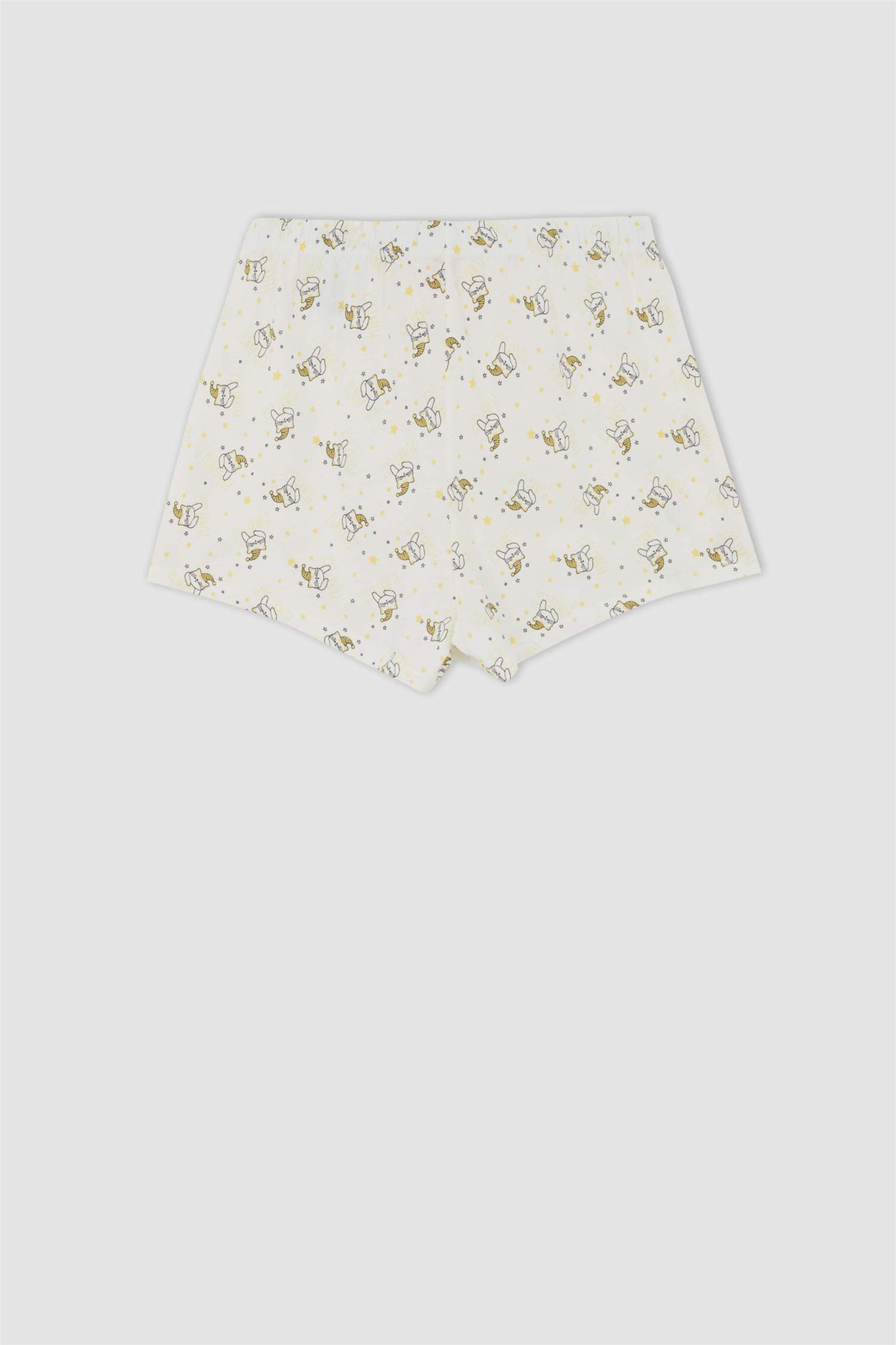 Fall in Love Regular Fit Bisiklet Yaka Kedi Baskılı Pamuklu Pijama Takım