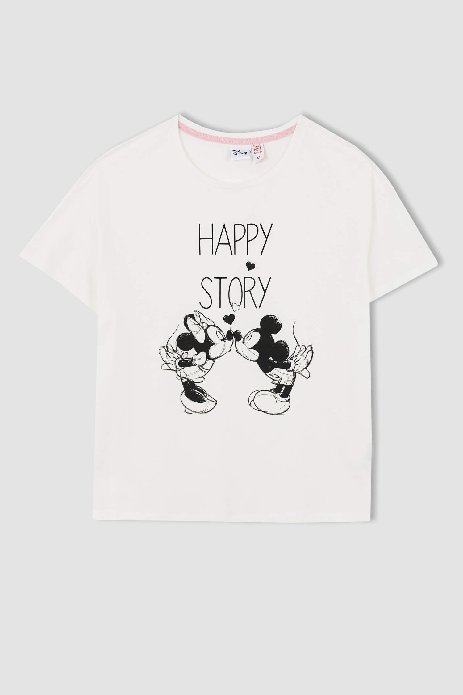 Defacto Fall in Love Disney Mickey & Minnie Regular Fit Pijama Takımı. 6