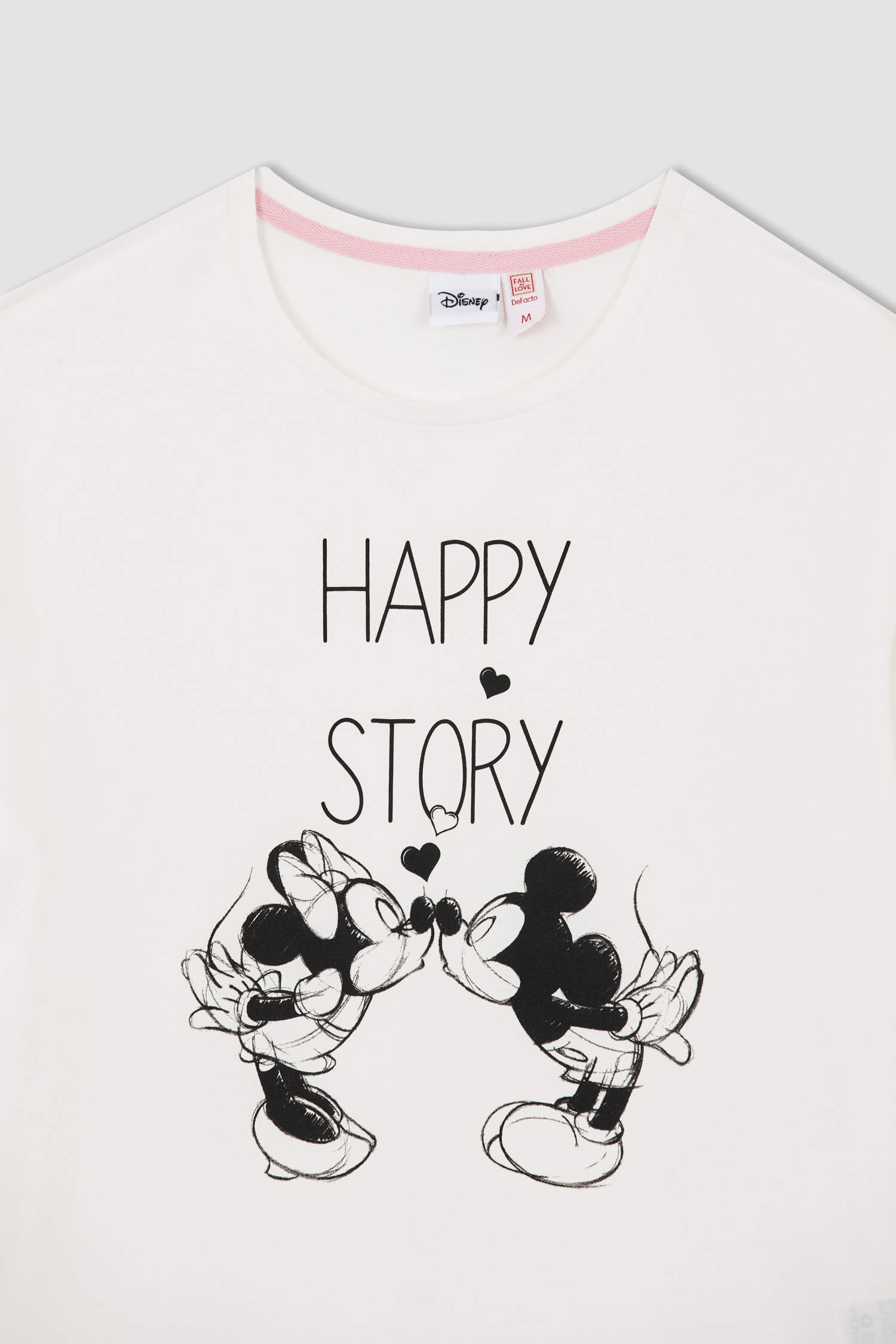 Defacto Fall in Love Disney Mickey & Minnie Regular Fit Pijama Takımı. 8