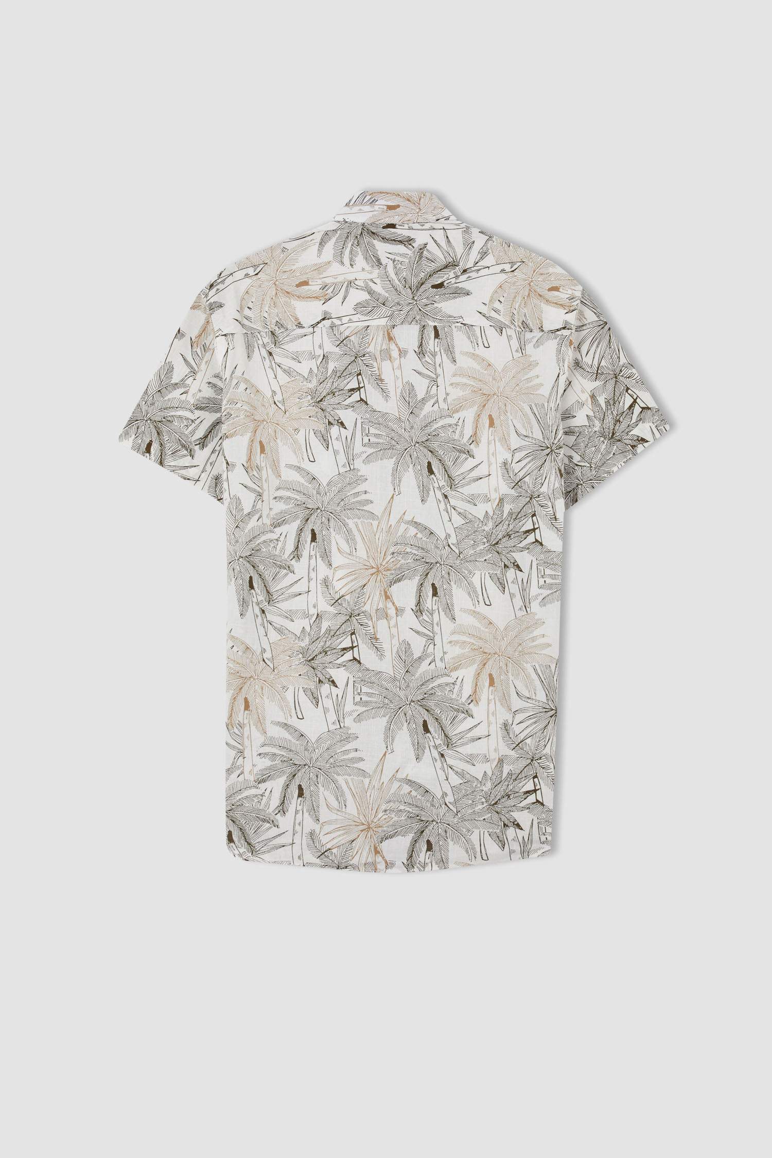 Рубашка с коротким рукавом приталенного кроя с цветочным принтом для мужчин